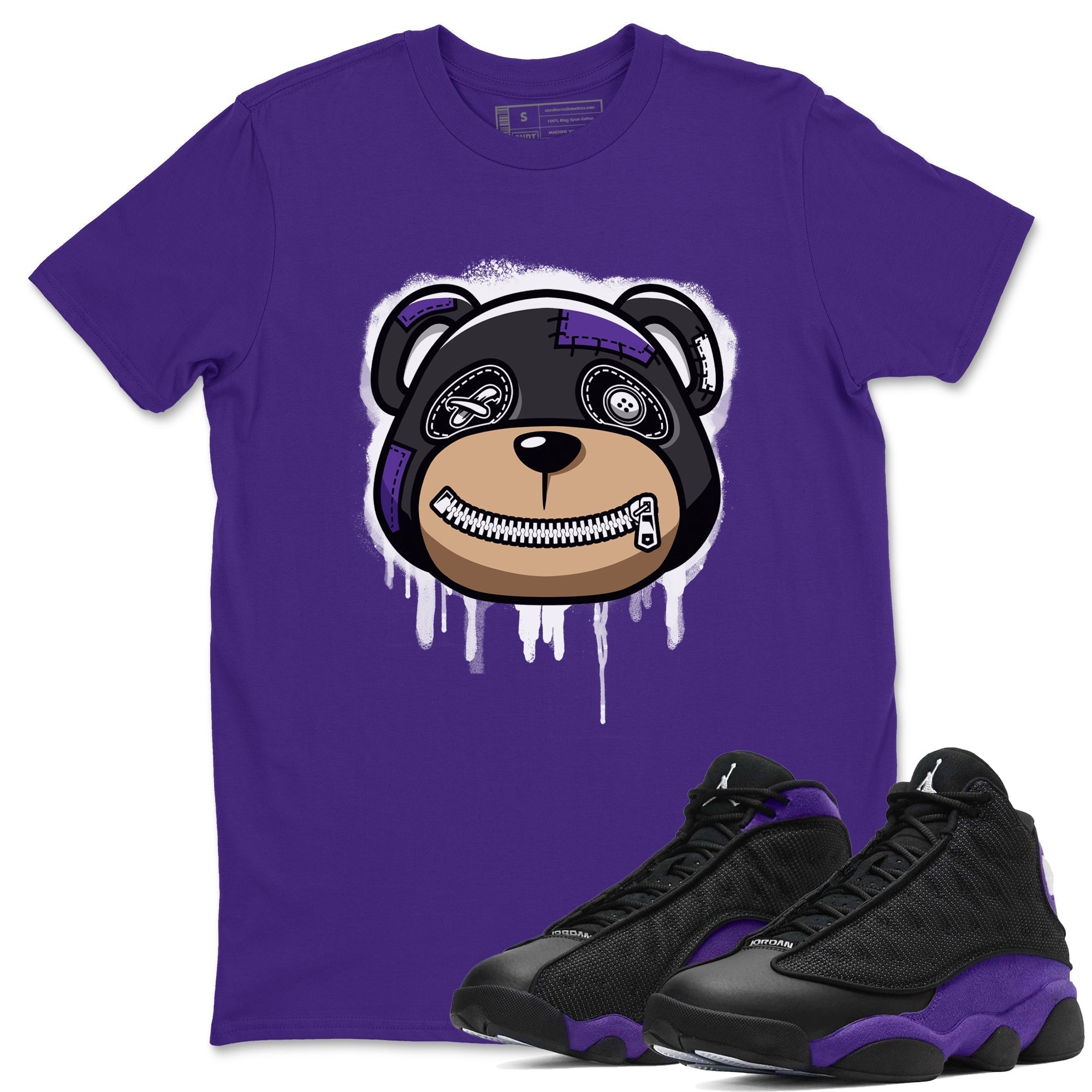 Bear Face Unisex Tops - Air Jordan 13 Court Purple