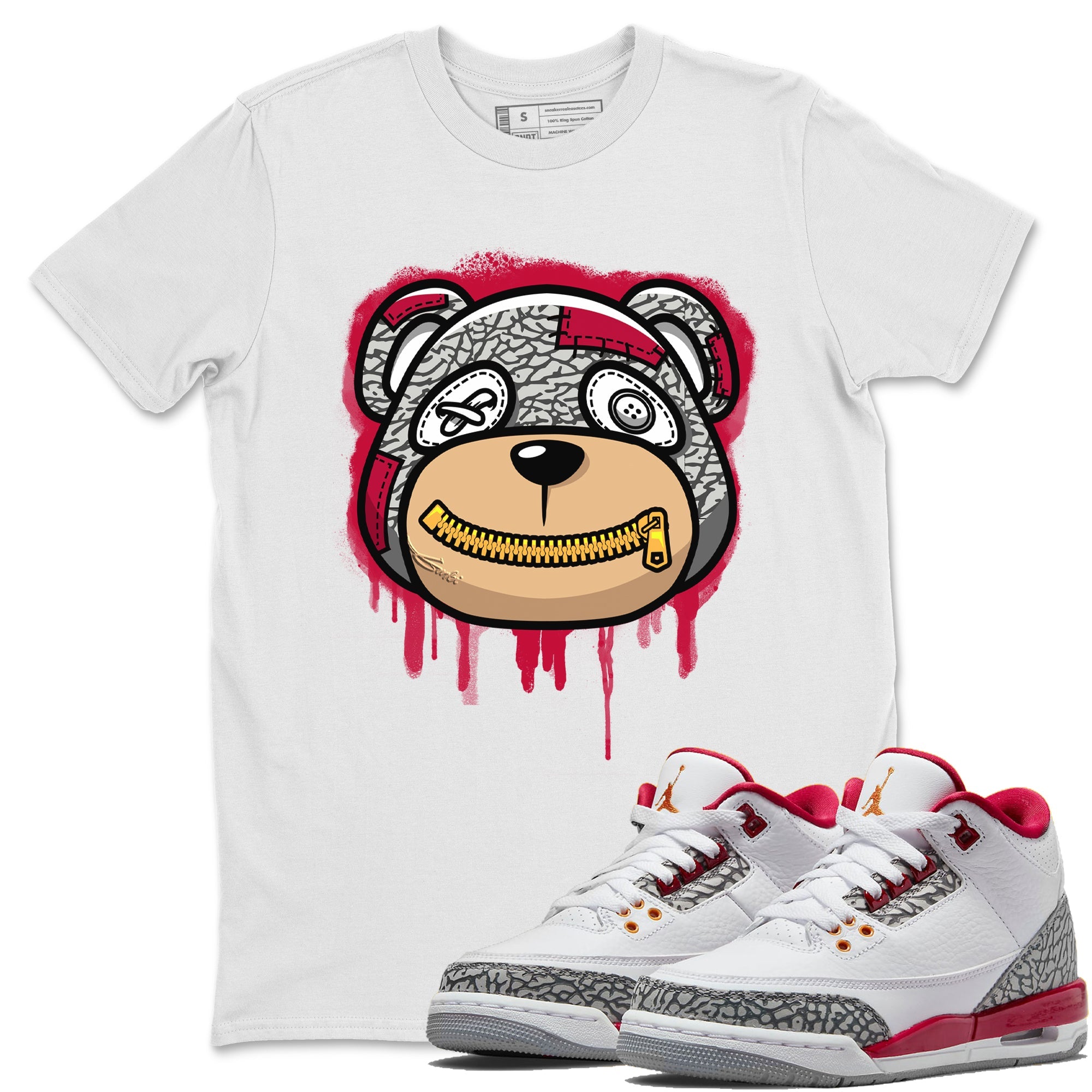 Bear Face Unisex Tops - Air Jordan 3 Cardinal
