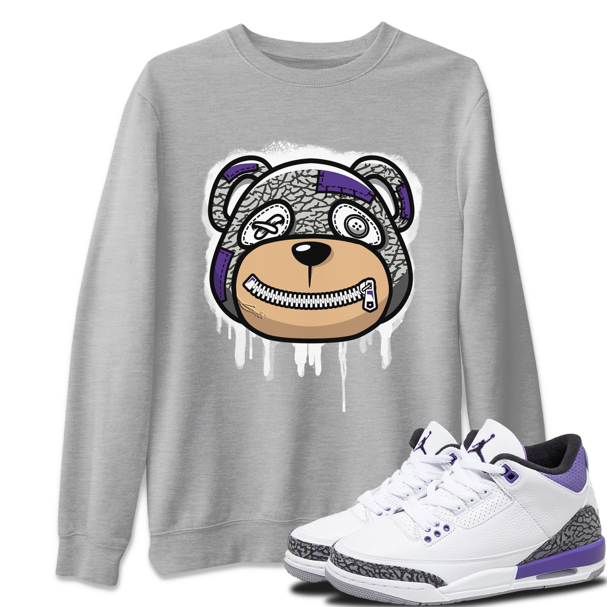 Bear Face Unisex Tops - Air Jordan 3 Dark Iris