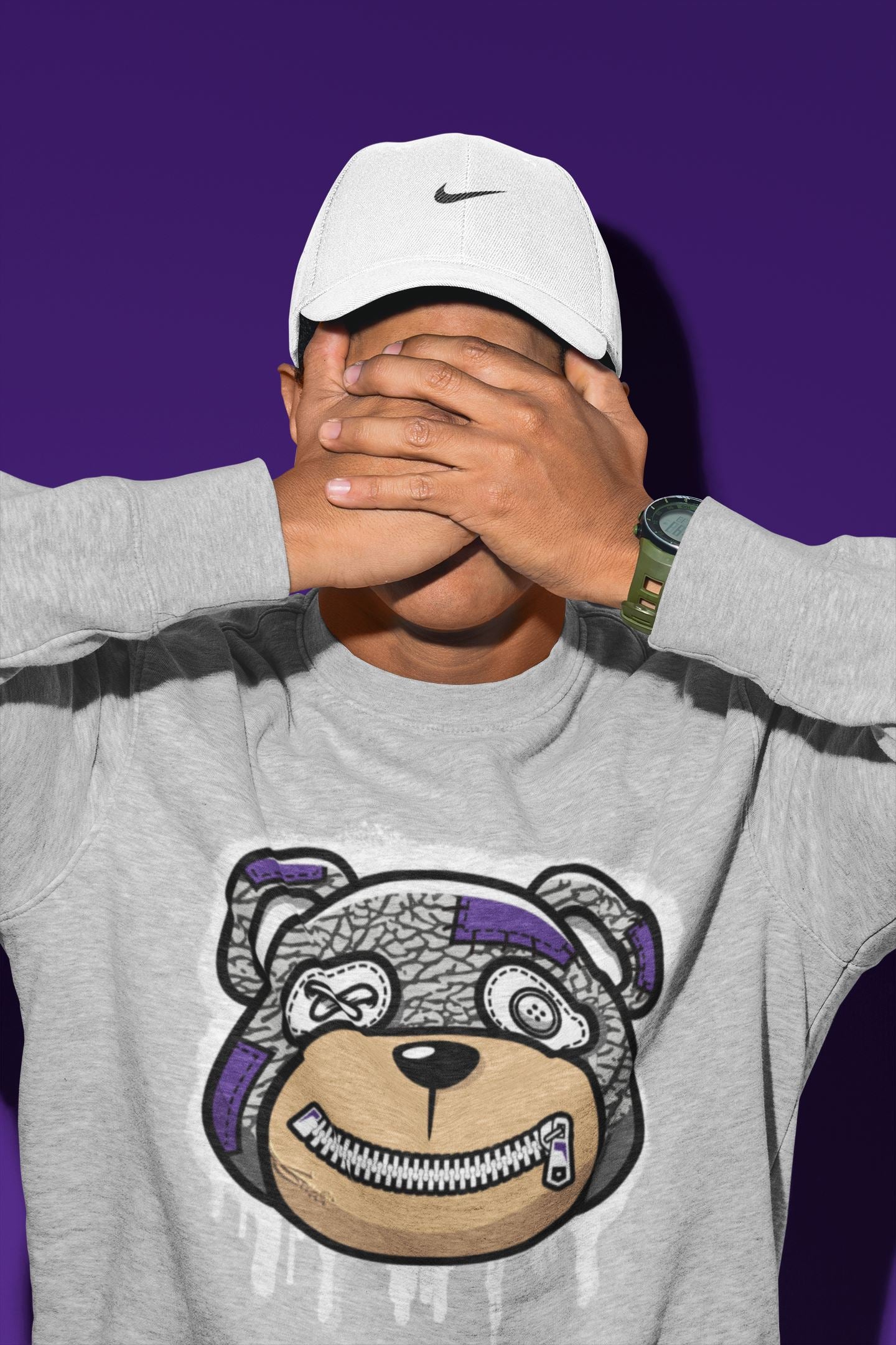 Bear Face Unisex Tops - Air Jordan 3 Dark Iris