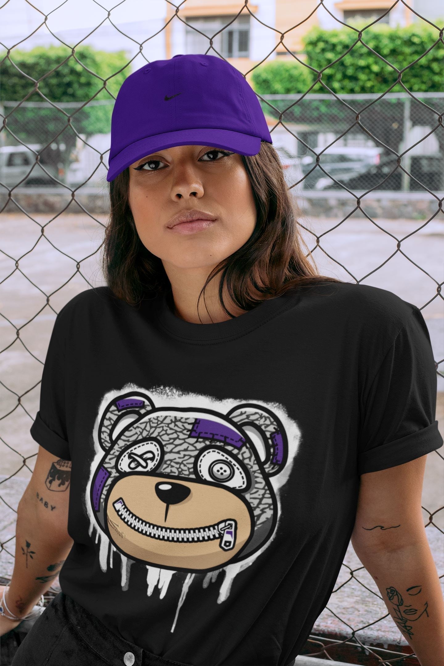Bear Face Unisex Tops - Air Jordan 3 Dark Iris