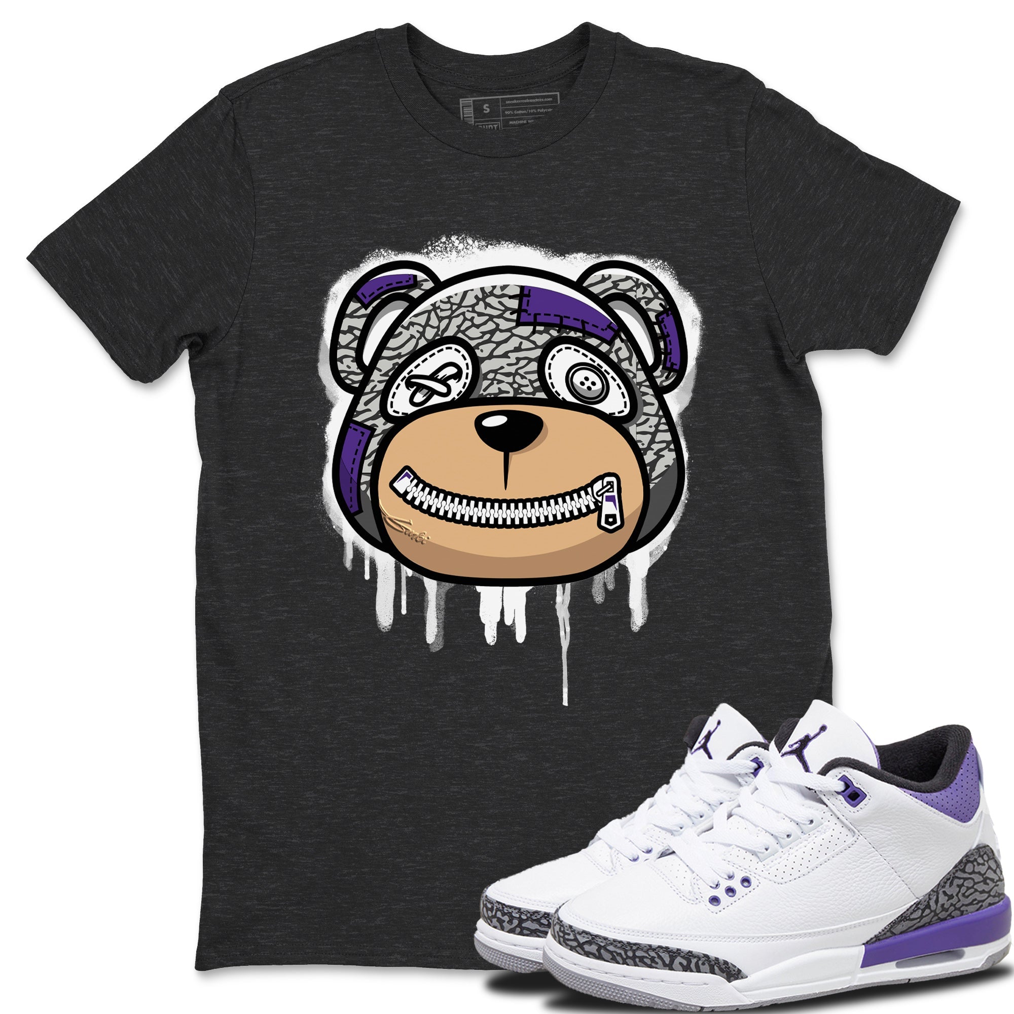 Bear Face Unisex Tops - Air Jordan 3 Dark Iris