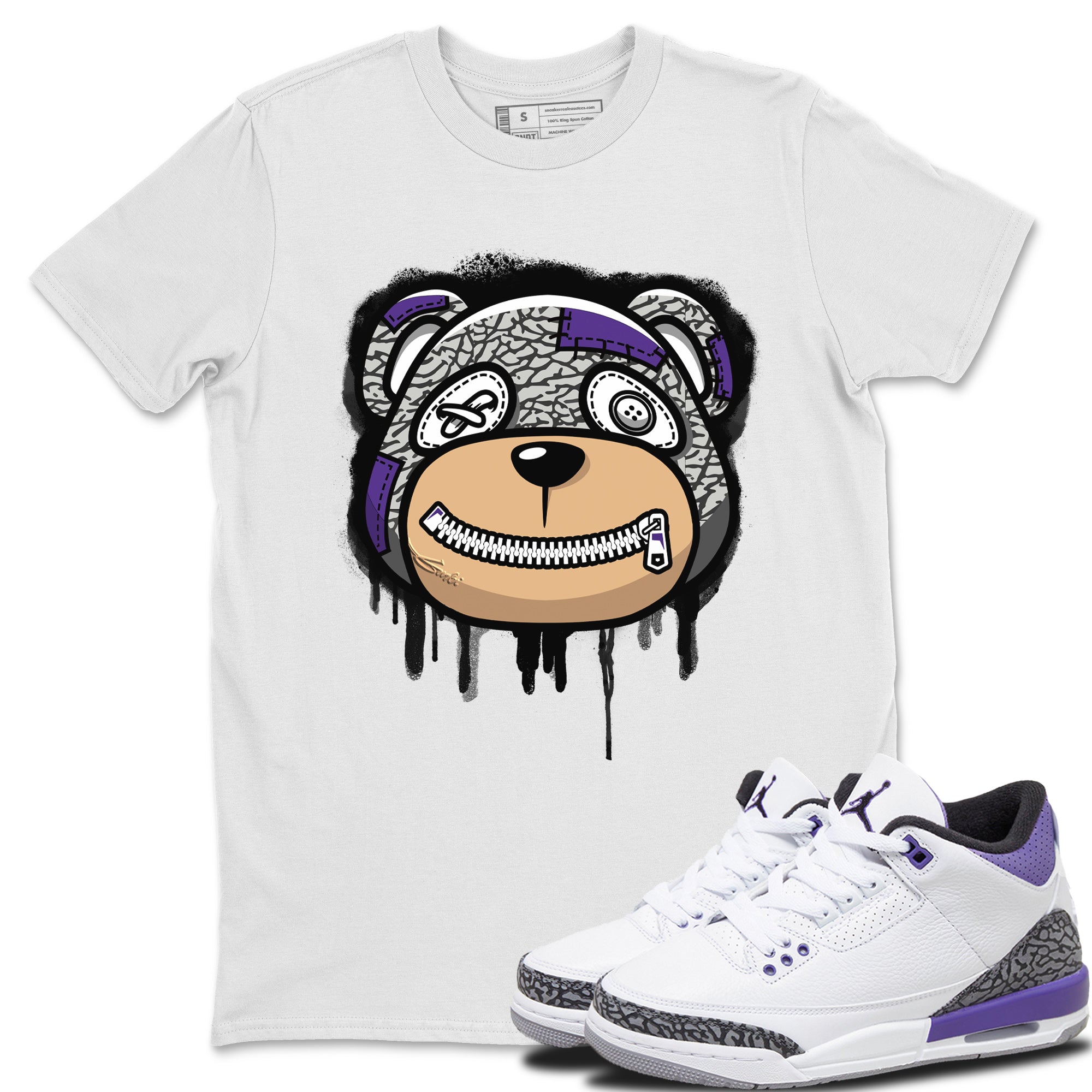 Bear Face Unisex Tops - Air Jordan 3 Dark Iris