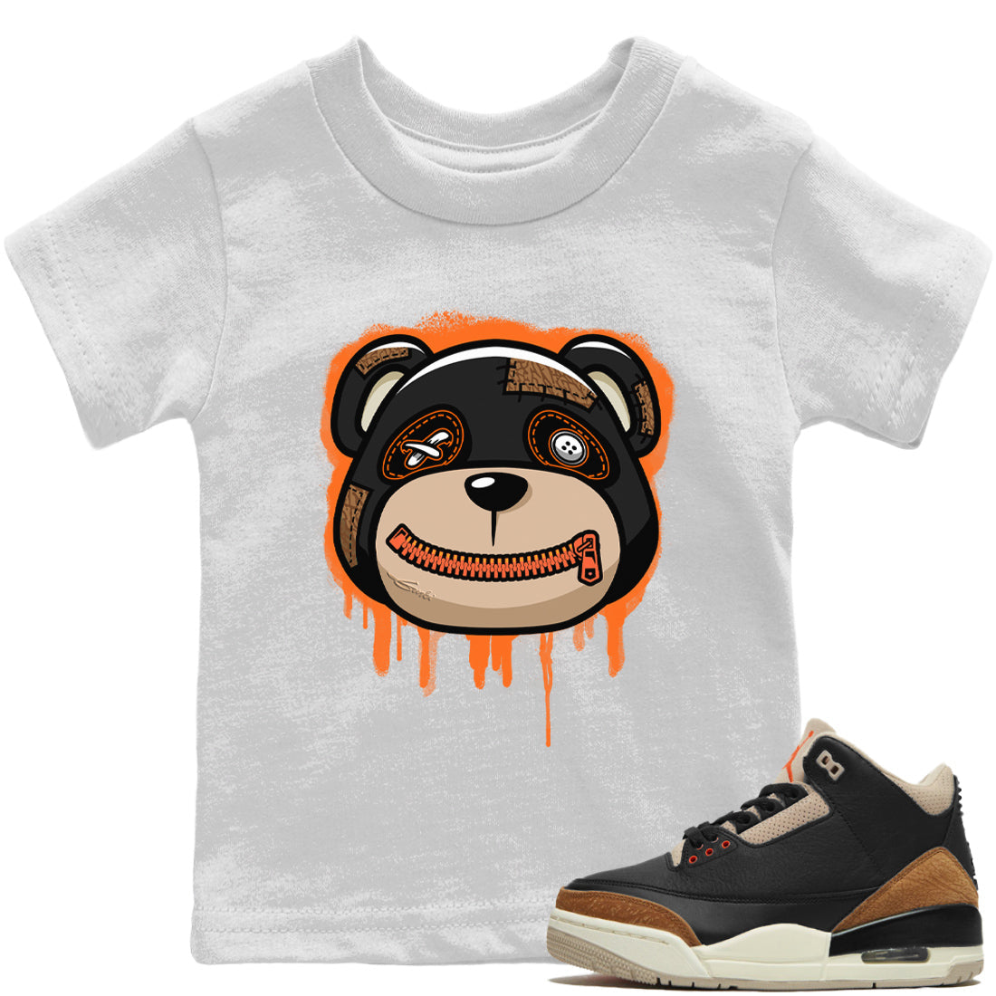 Bear Face Kids Tops - Air Jordan 3 Desert Elephant
