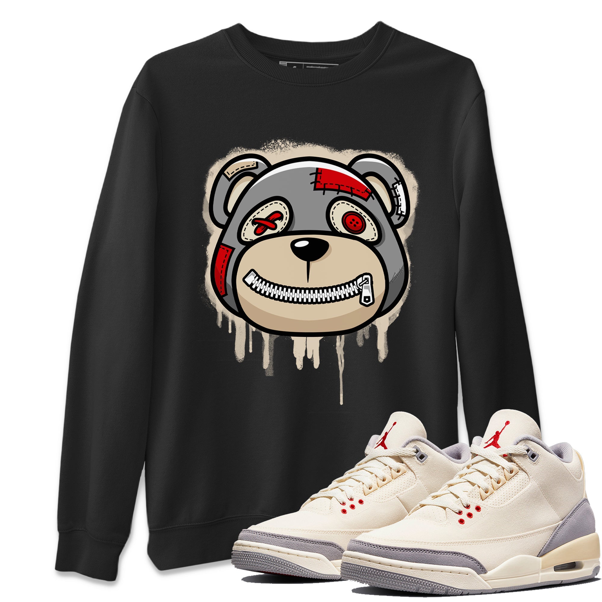 Bear Face Unisex Tops - Air Jordan 3 Muslin