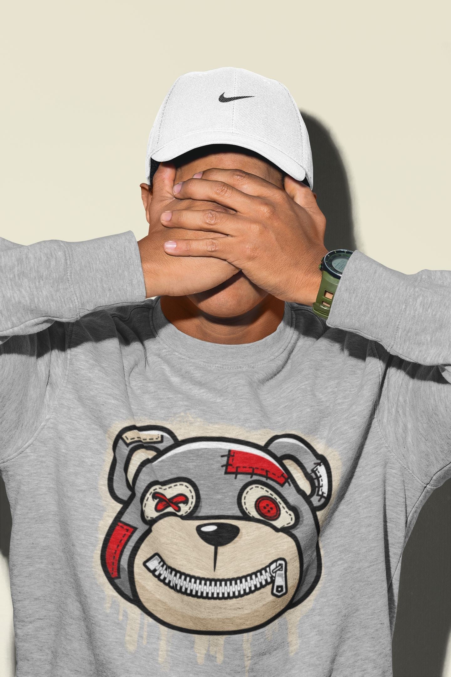 Bear Face Unisex Tops - Air Jordan 3 Muslin