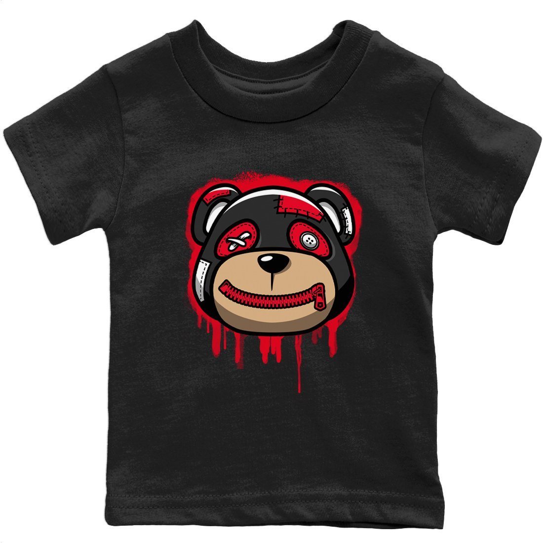 Bear Face Kids Tops - Air Jordan 4 Red Thunder