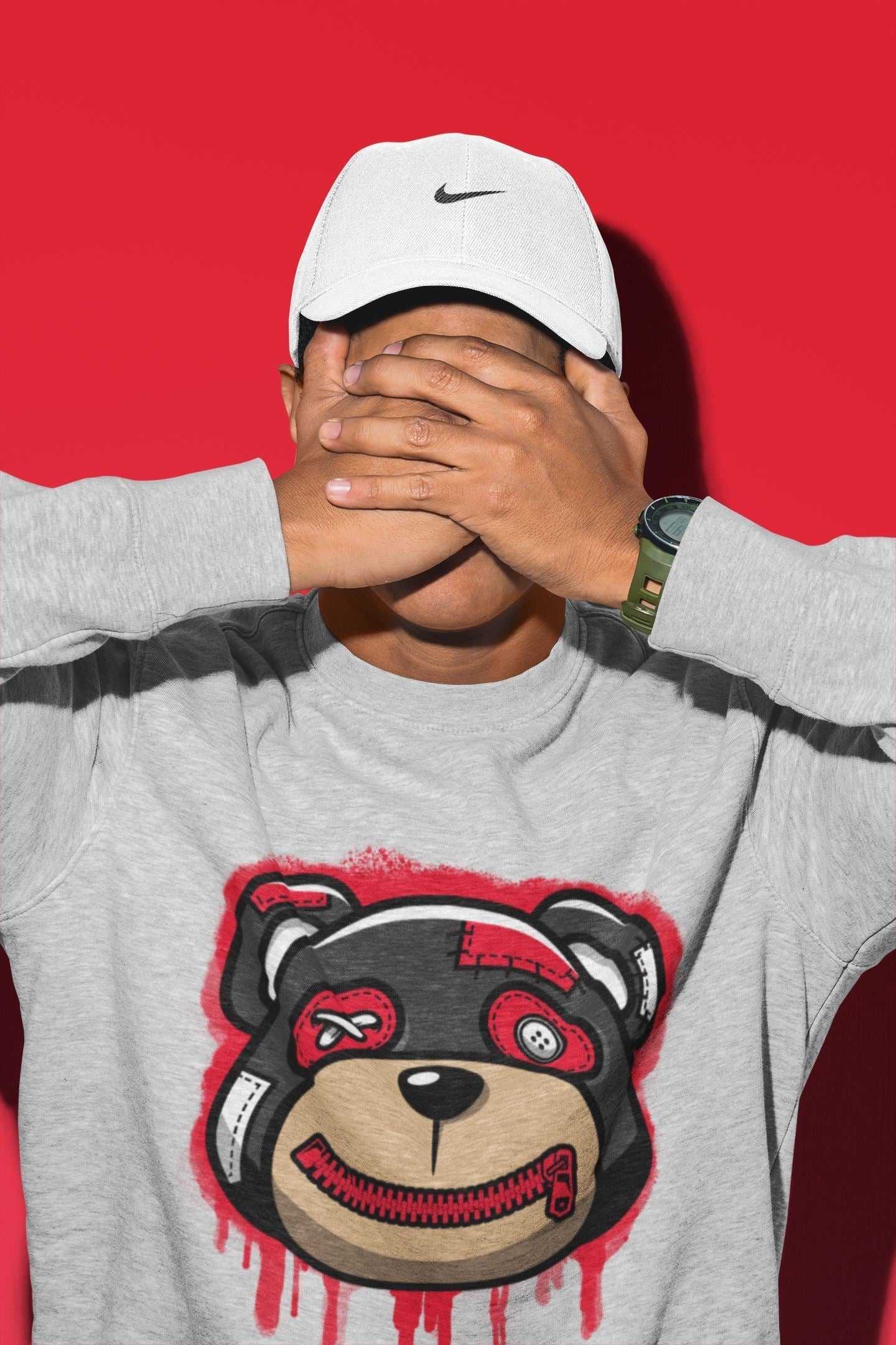 Bear Face Unisex Tops - Air Jordan 4 Red Thunder