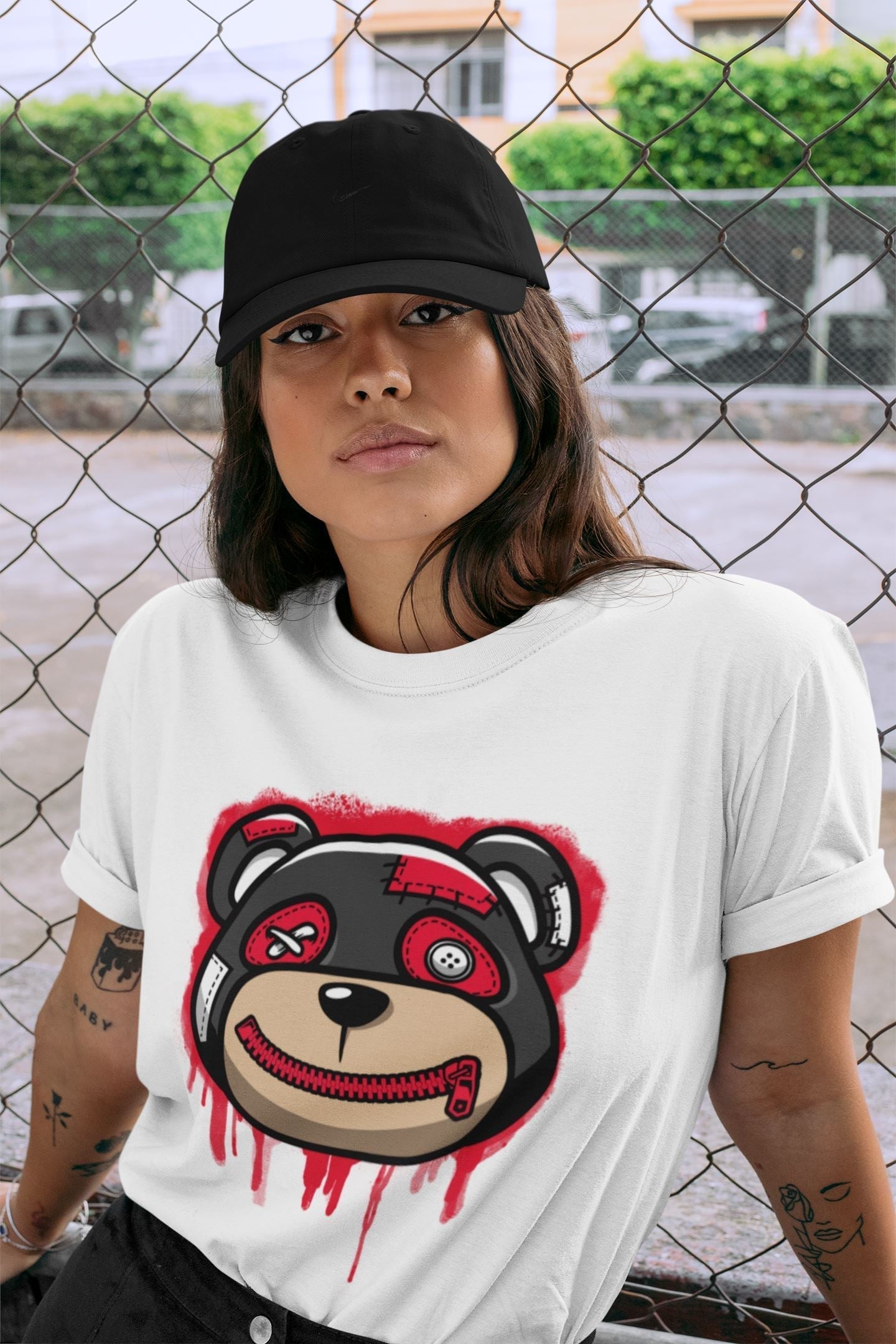 Bear Face Unisex Tops - Air Jordan 4 Red Thunder