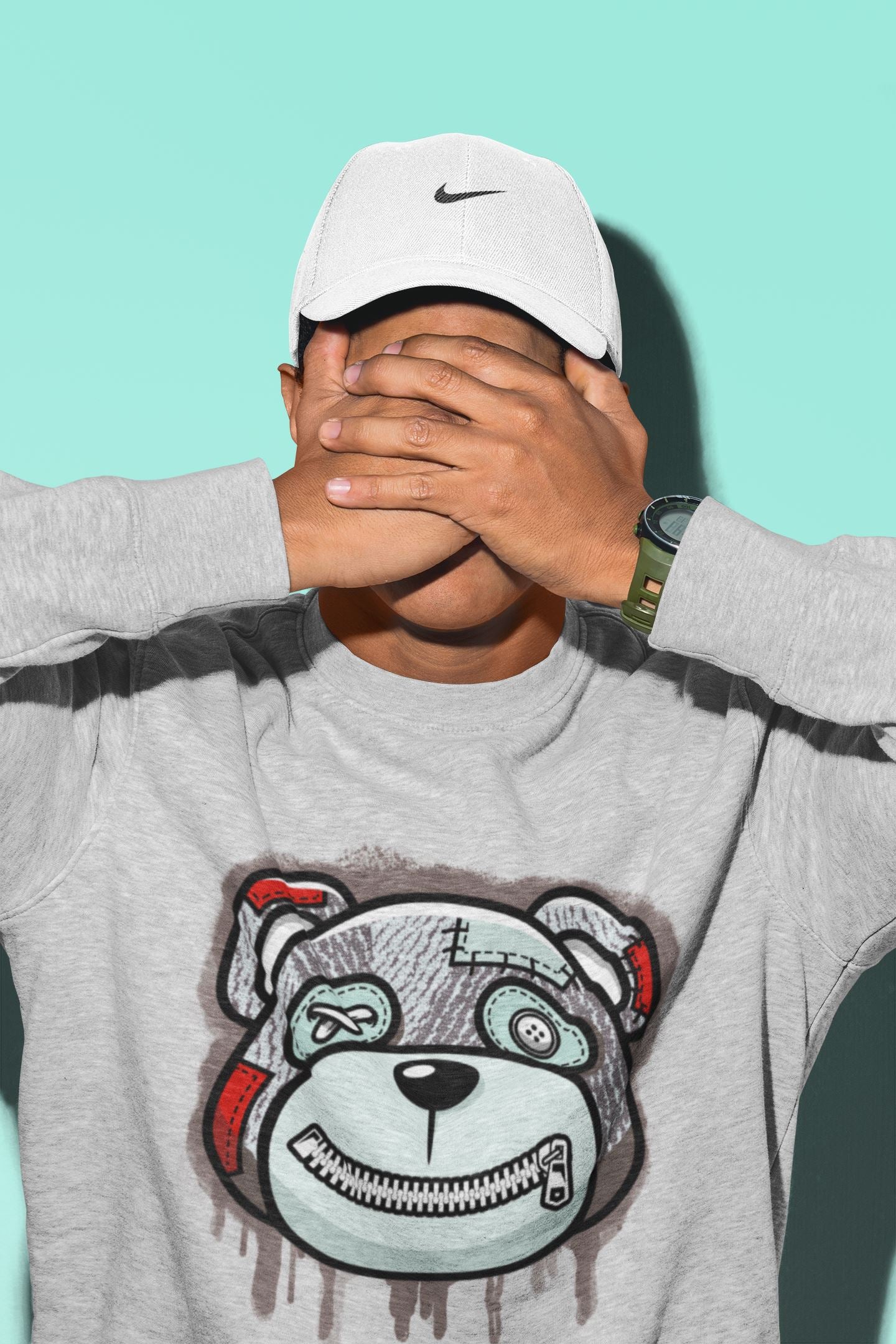 Bear Face Unisex Tops - Yeezy 350 Blue Tint