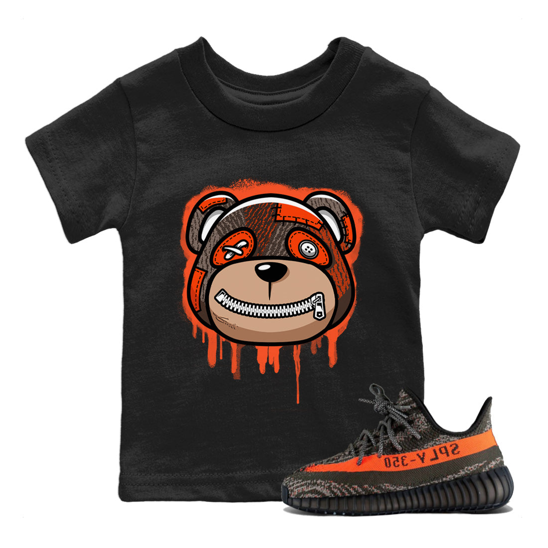 Bear Face Kids Tops - Yeezy 350 Carbon Beluga