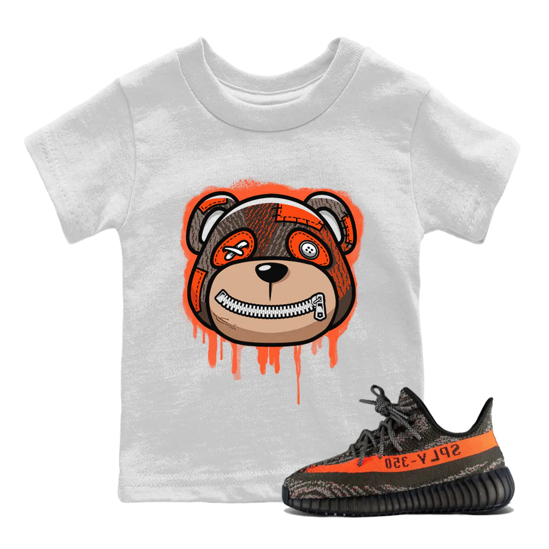 Bear Face Kids Tops - Yeezy 350 Carbon Beluga