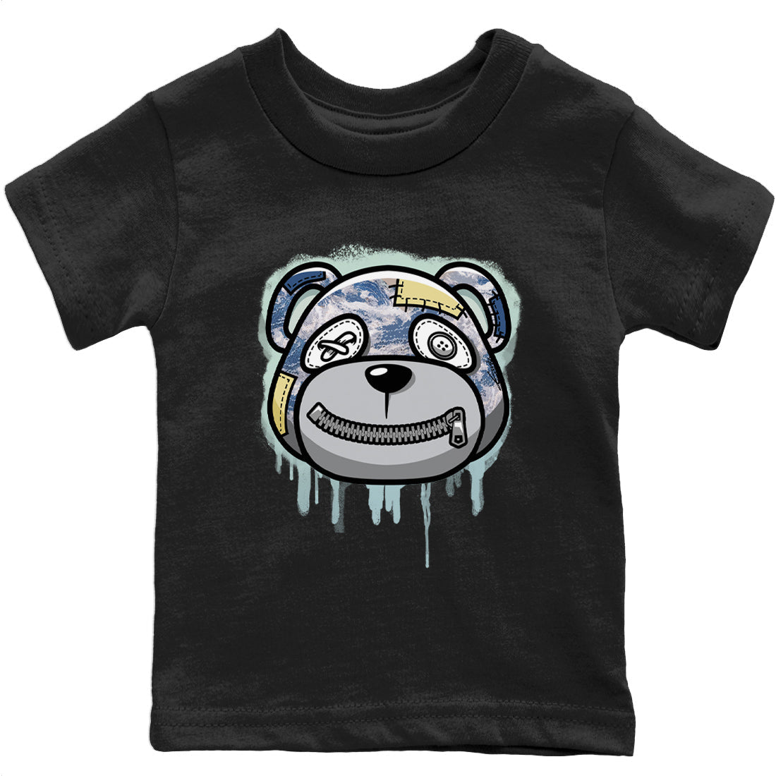 Bear Face Kids Tops - Yeezy 350 MX Blue