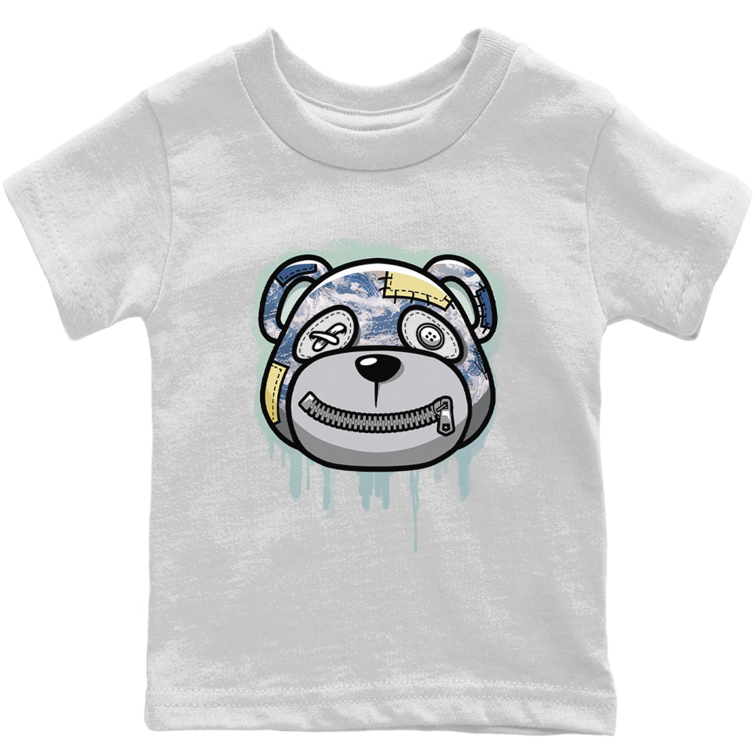 Bear Face Kids Tops - Yeezy 350 MX Blue