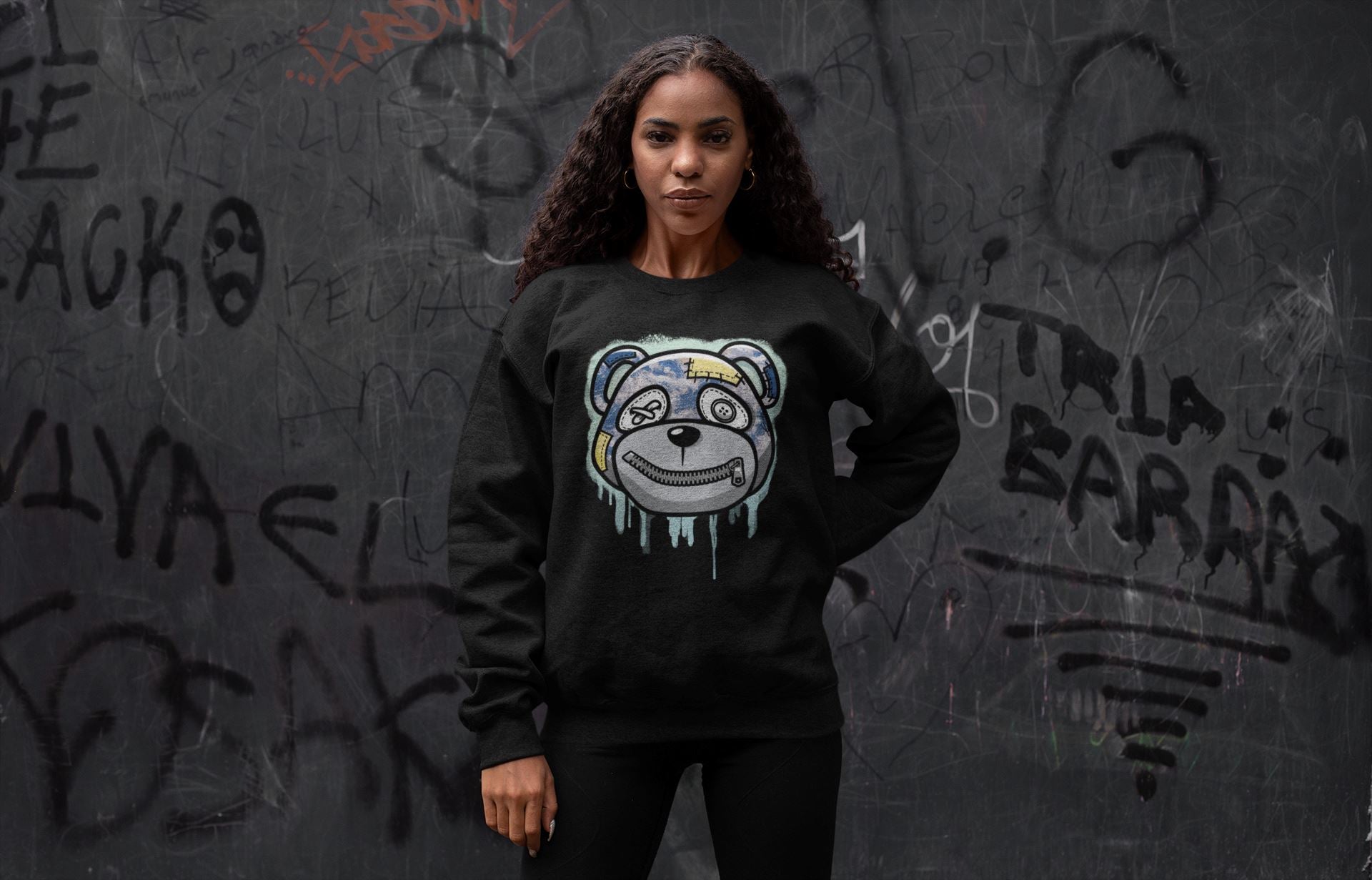 Bear Face Unisex Tops - Yeezy 350 MX Blue