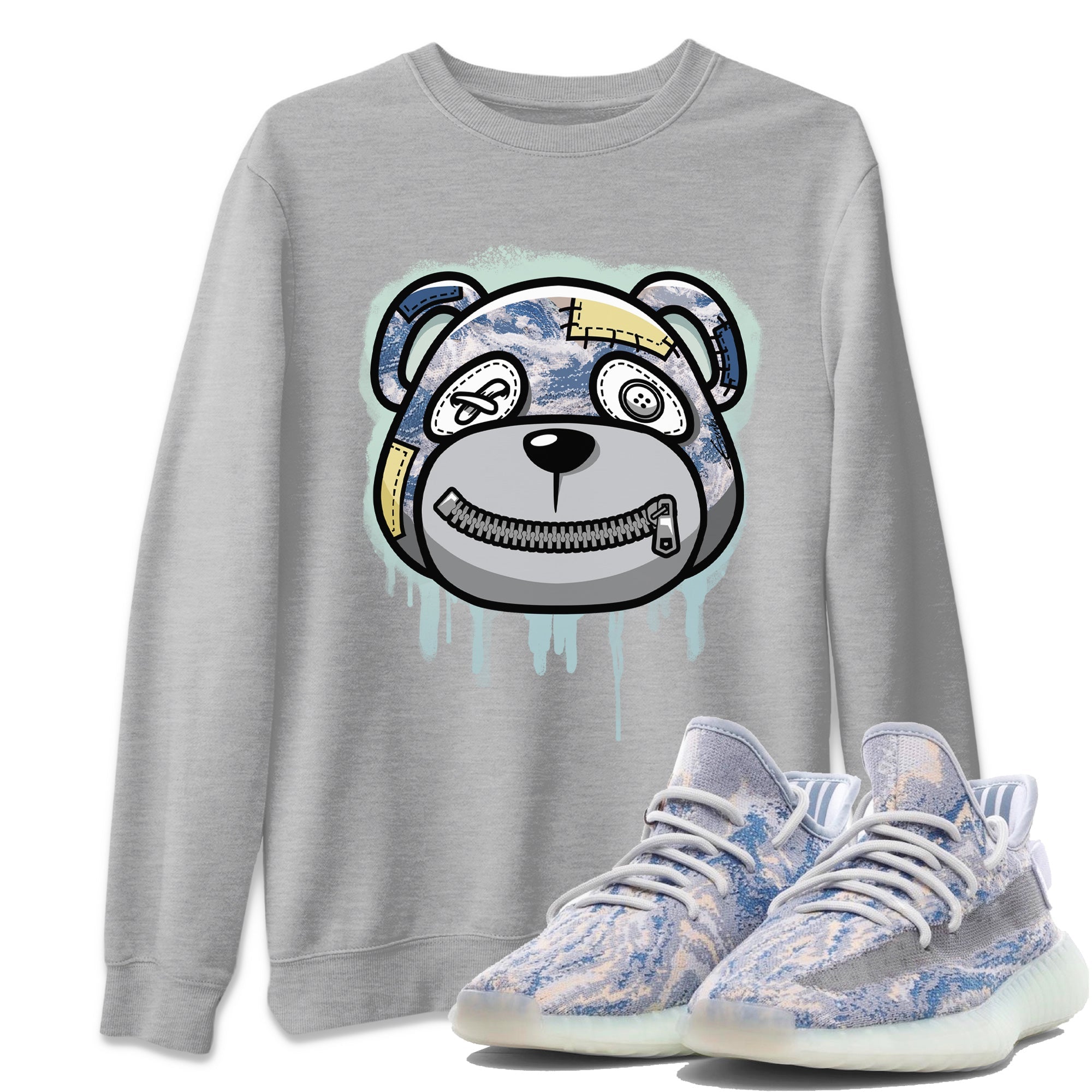 Bear Face Unisex Tops - Yeezy 350 MX Blue