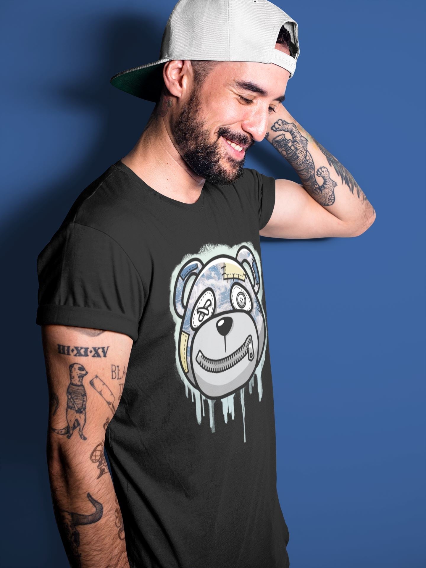 Bear Face Unisex Tops - Yeezy 350 MX Blue