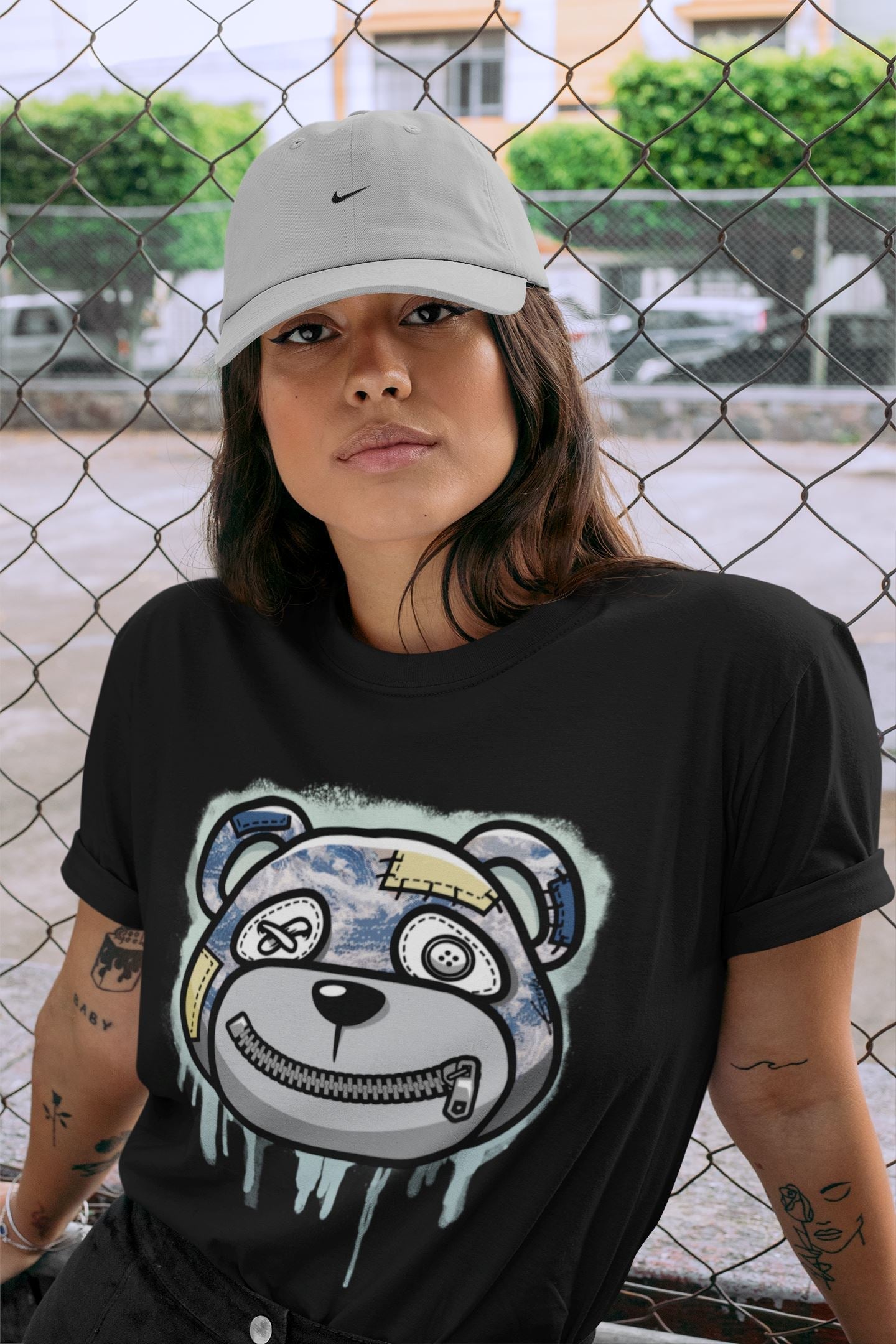 Bear Face Unisex Tops - Yeezy 350 MX Blue