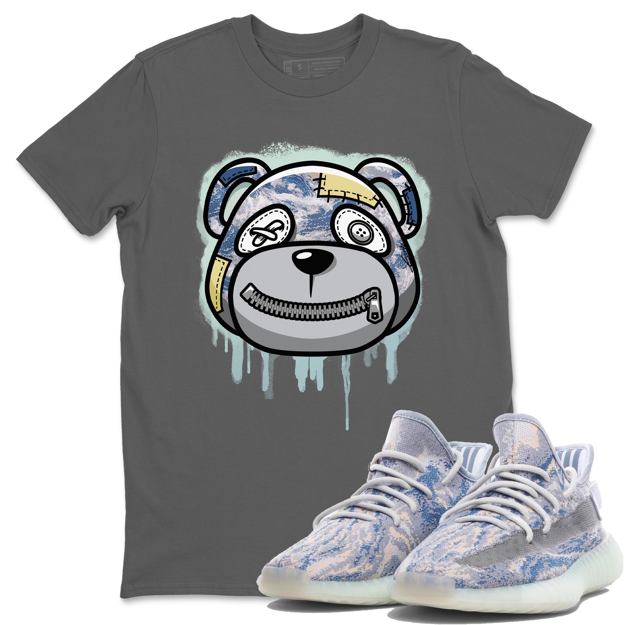 Bear Face Unisex Tops - Yeezy 350 MX Blue