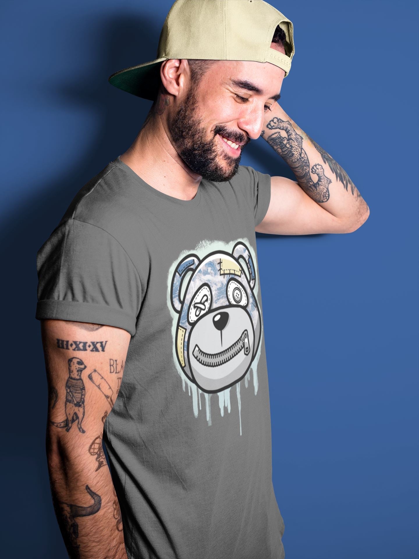 Bear Face Unisex Tops - Yeezy 350 MX Blue