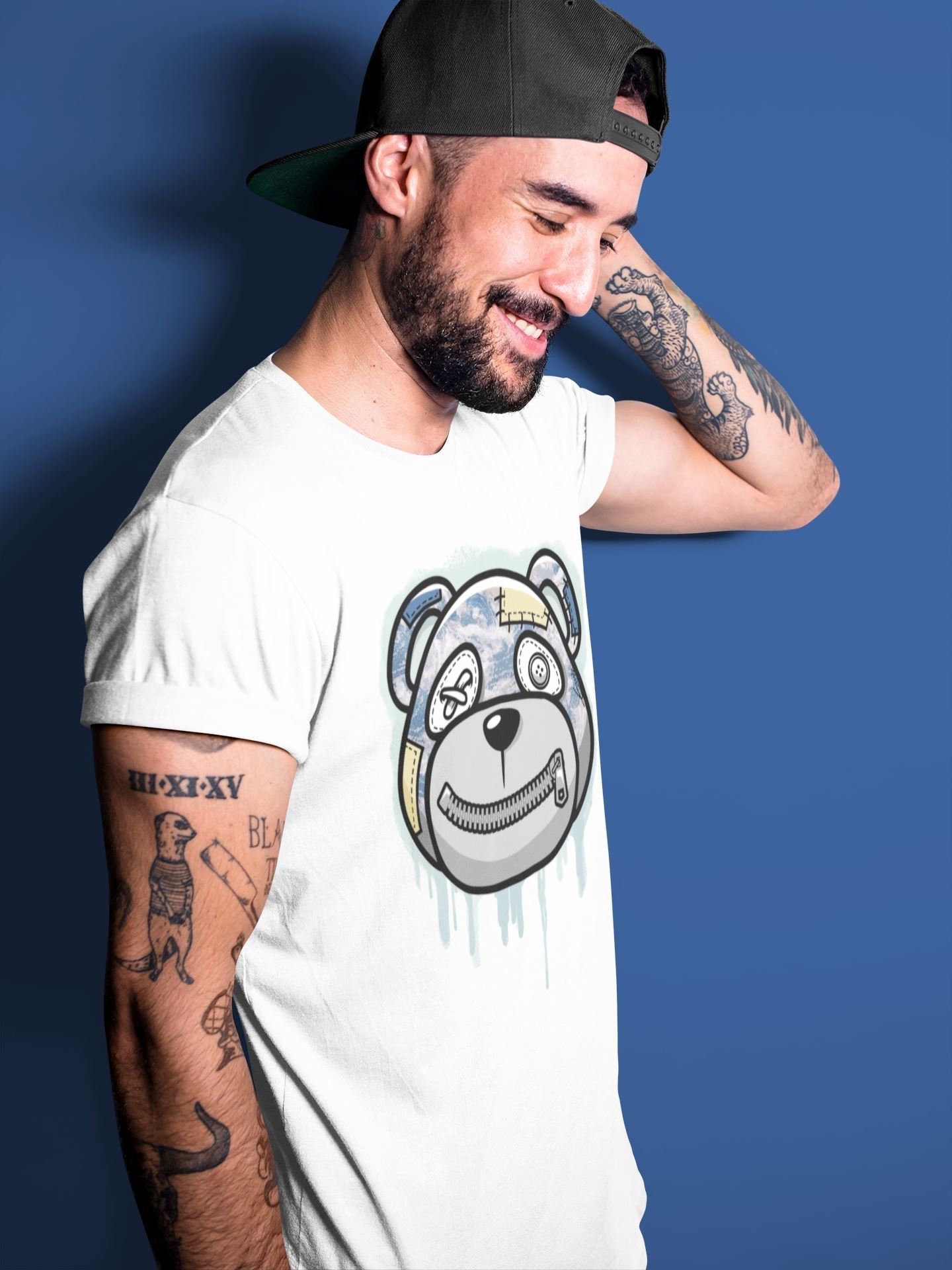 Bear Face Unisex Tops - Yeezy 350 MX Blue