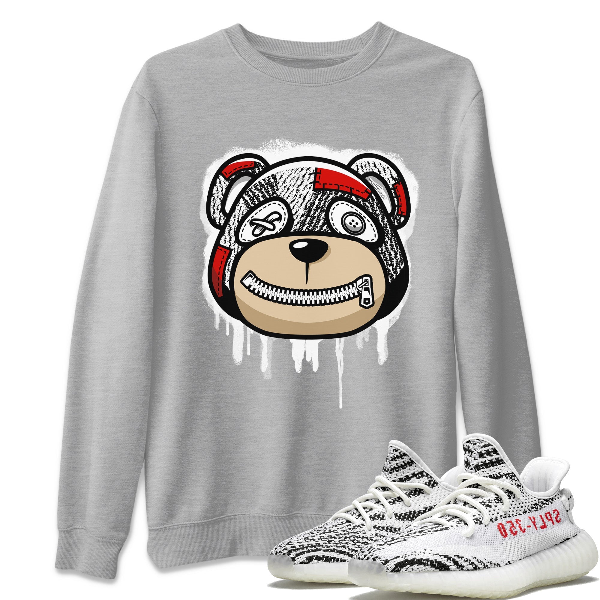 Bear Face Unisex Tops - Yeezy 350 Zebra