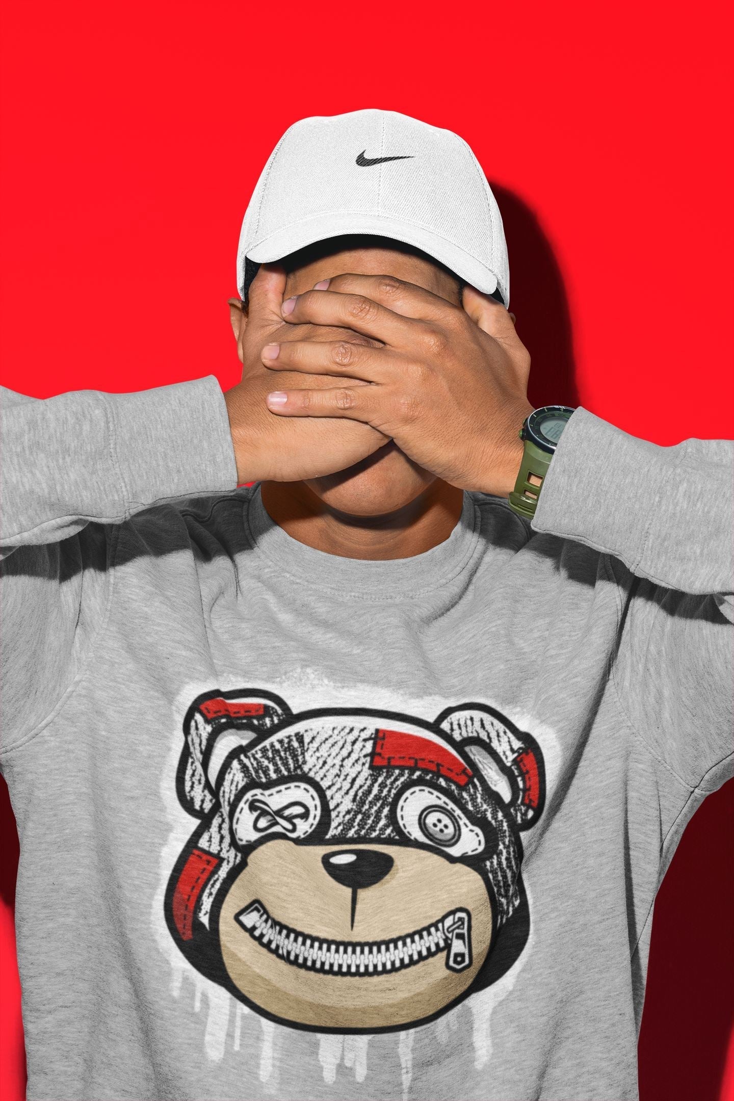 Bear Face Unisex Tops - Yeezy 350 Zebra