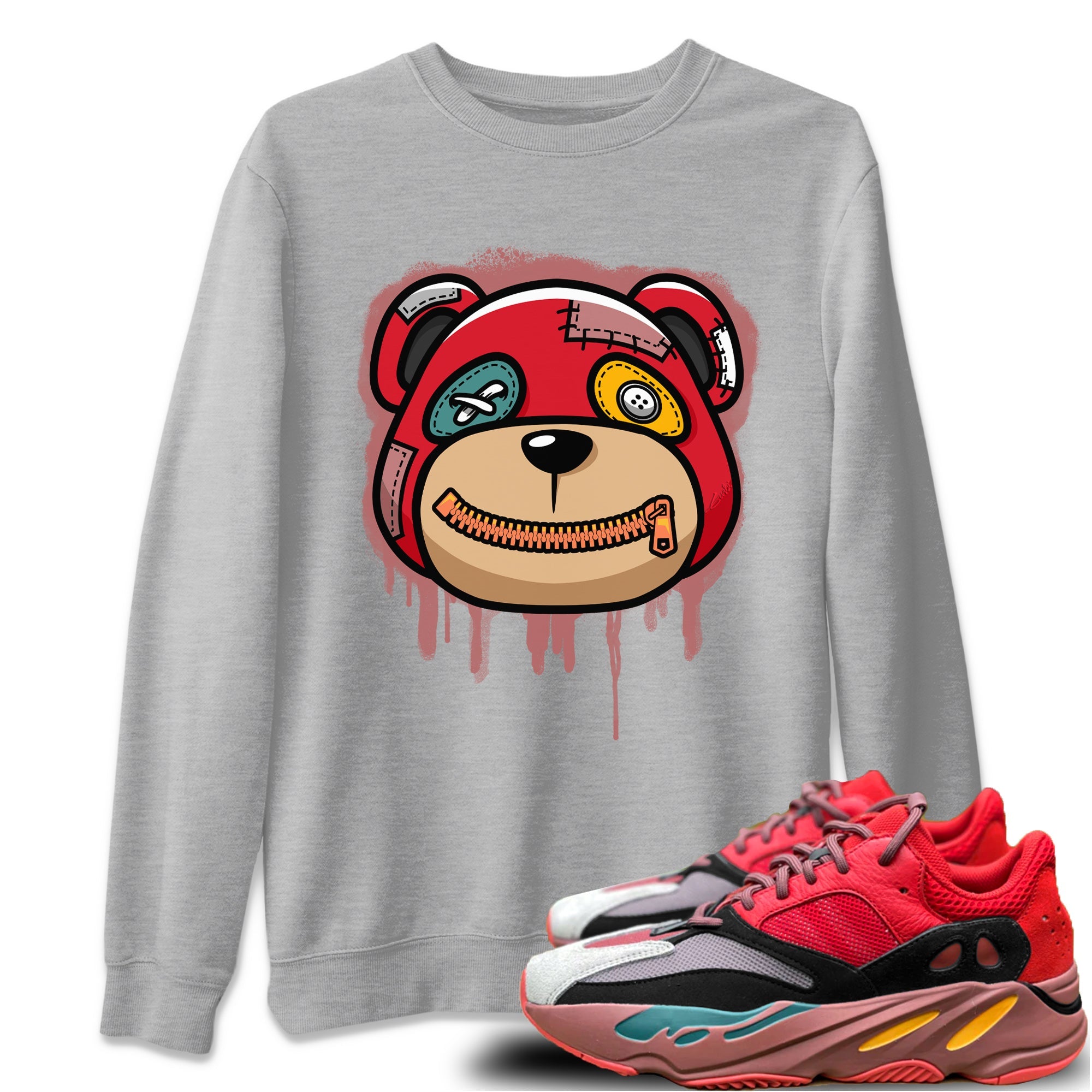 Bear Face Unisex Tops - Yeezy 700 Hi-Res Red