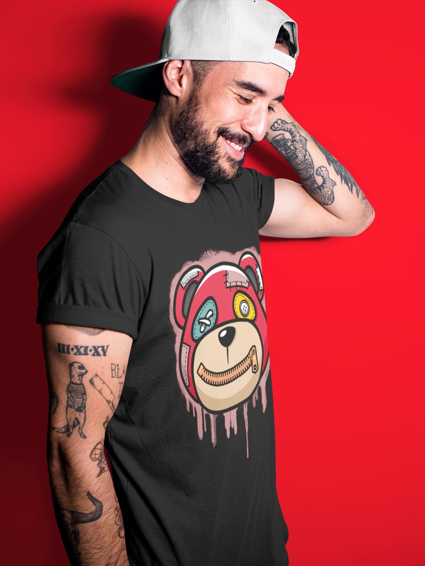 Bear Face Unisex Tops - Yeezy 700 Hi-Res Red