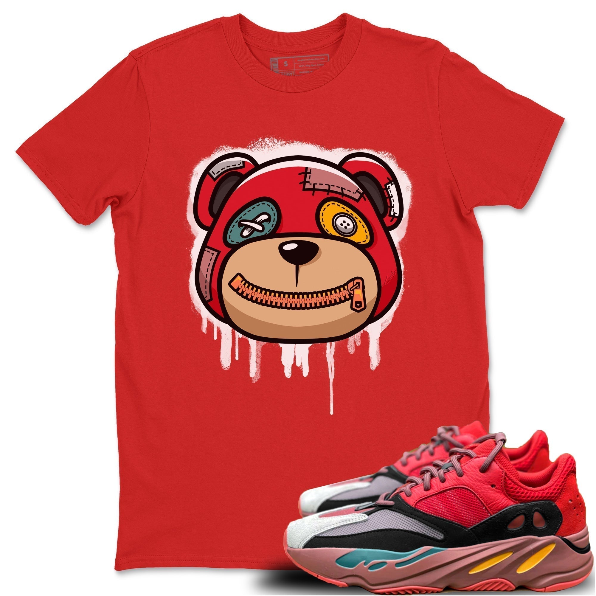 Bear Face Unisex Tops - Yeezy 700 Hi-Res Red