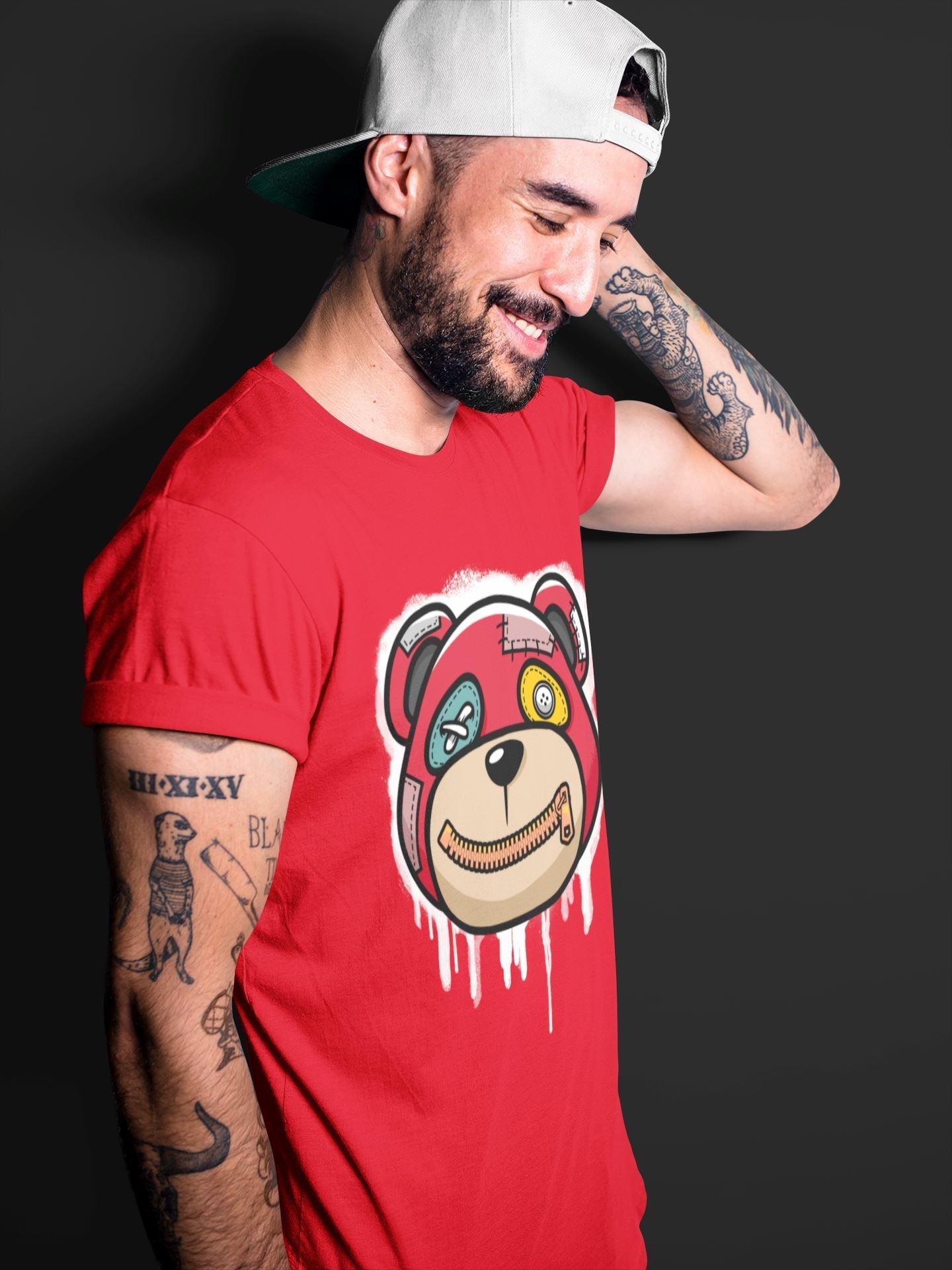 Bear Face Unisex Tops - Yeezy 700 Hi-Res Red