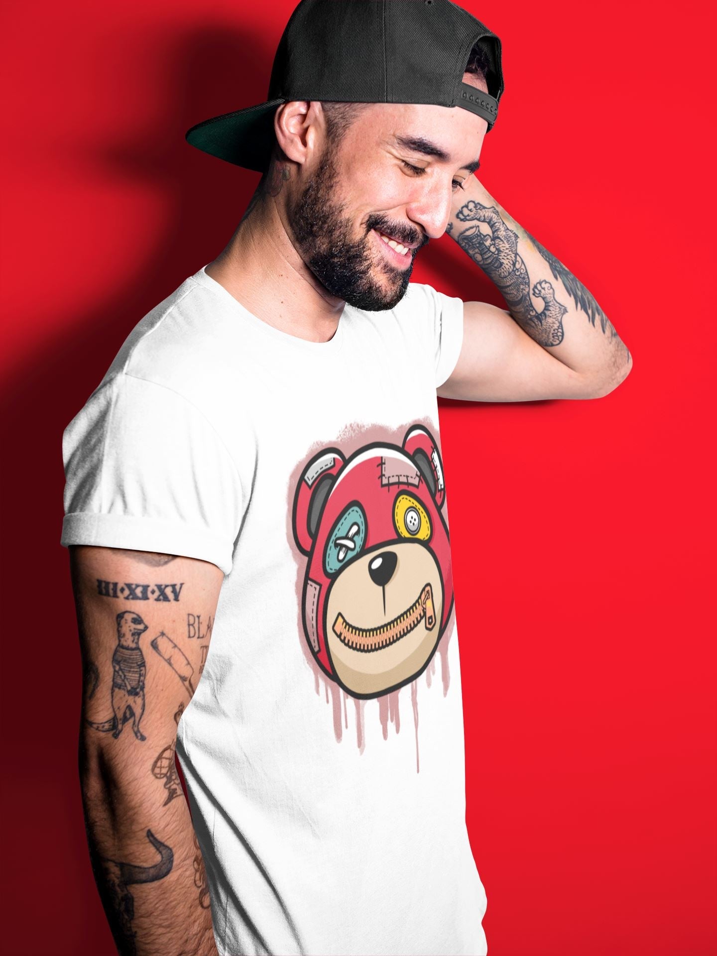 Bear Face Unisex Tops - Yeezy 700 Hi-Res Red