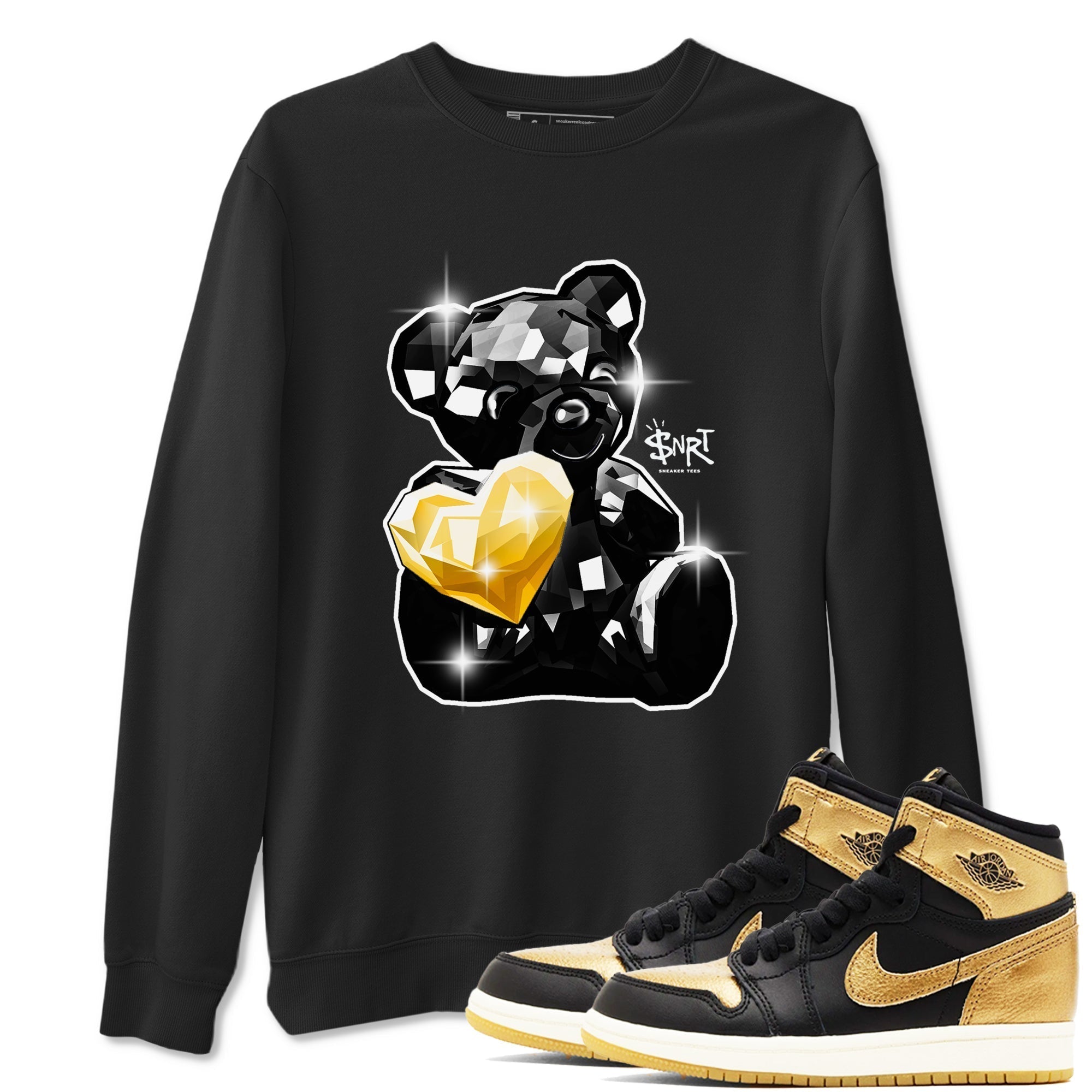 Bear Germ snkmatch Tees - Air Jordan 1 Black Metallic Gold