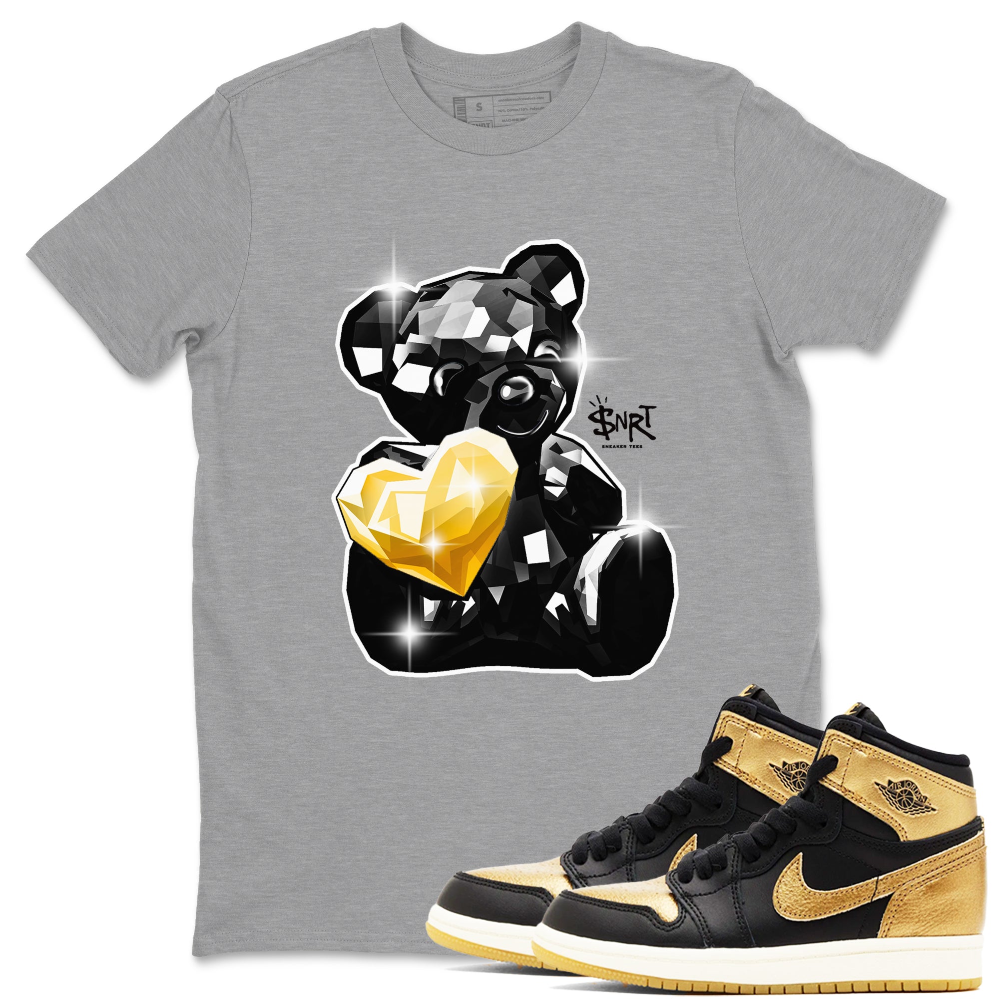 Bear Germ snkmatch Tees - Air Jordan 1 Black Metallic Gold