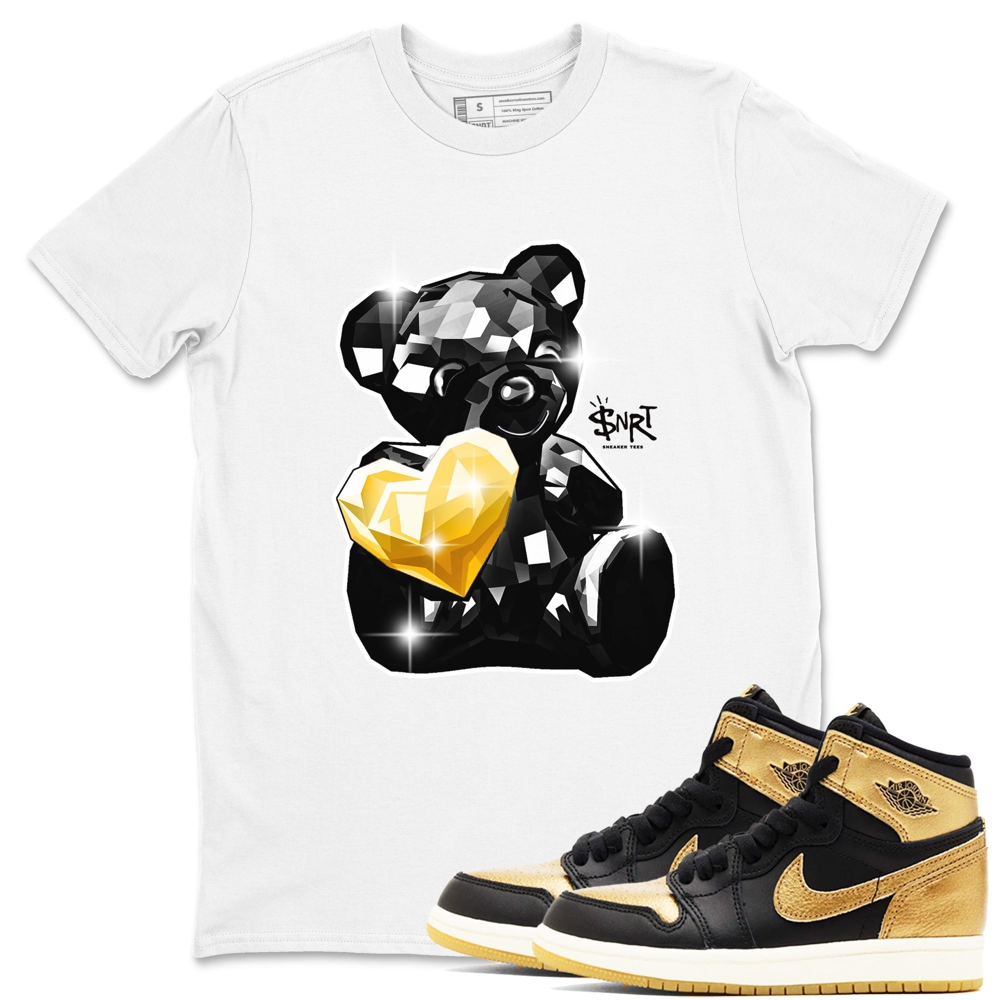 Bear Germ snkmatch Tees - Air Jordan 1 Black Metallic Gold