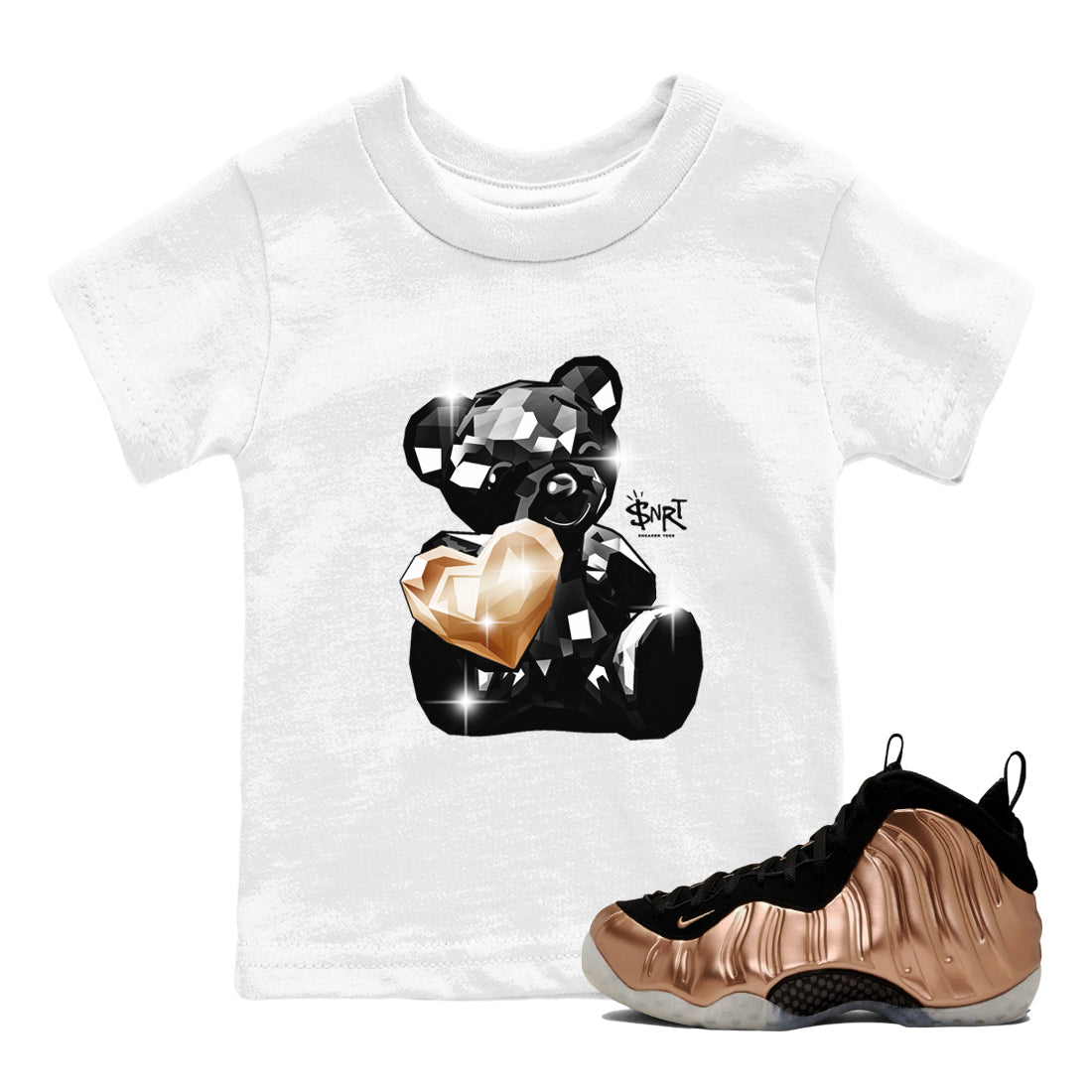 Bear Germs snkmatch Tees Kids - Air Foamposite One Metallic Copper
