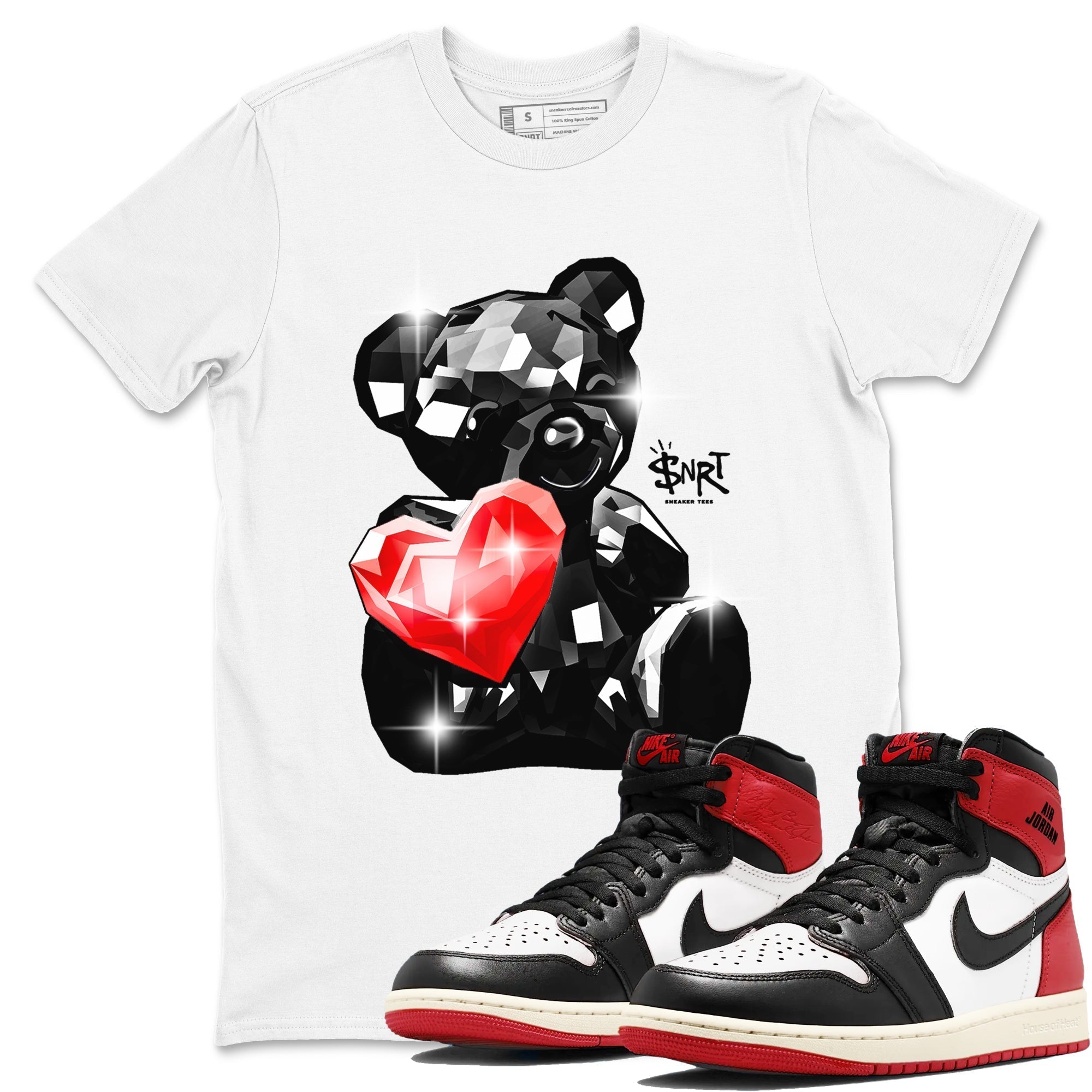 Bear Germs snkmatch Tees - Air Jordan 1 Black Toe Reimagined