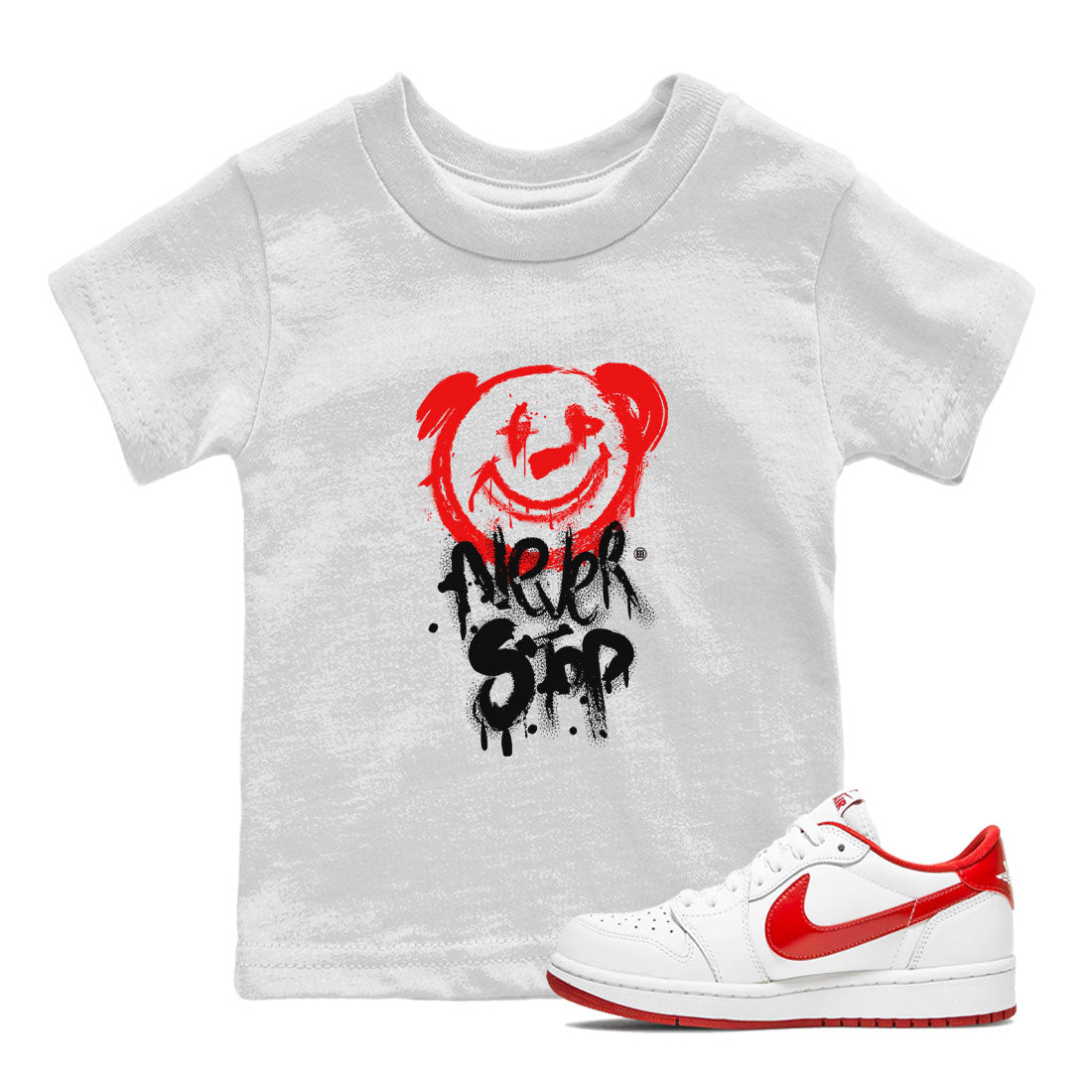 Bear Never Stop snkmatch Tee Kids - Air Jordan 1 University Red