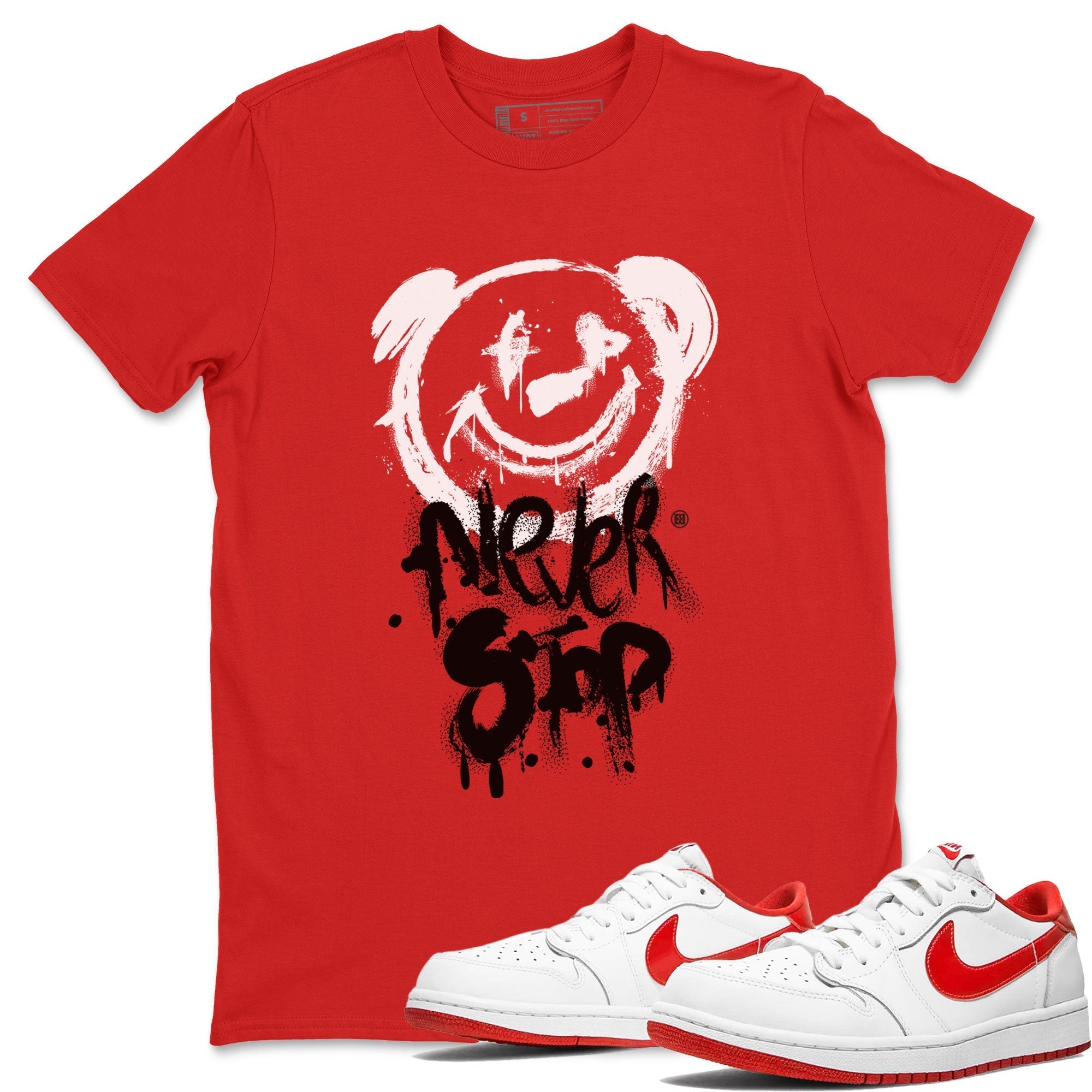 Bear Never Stop snkmatch Tee - Air Jordan 1 University Red