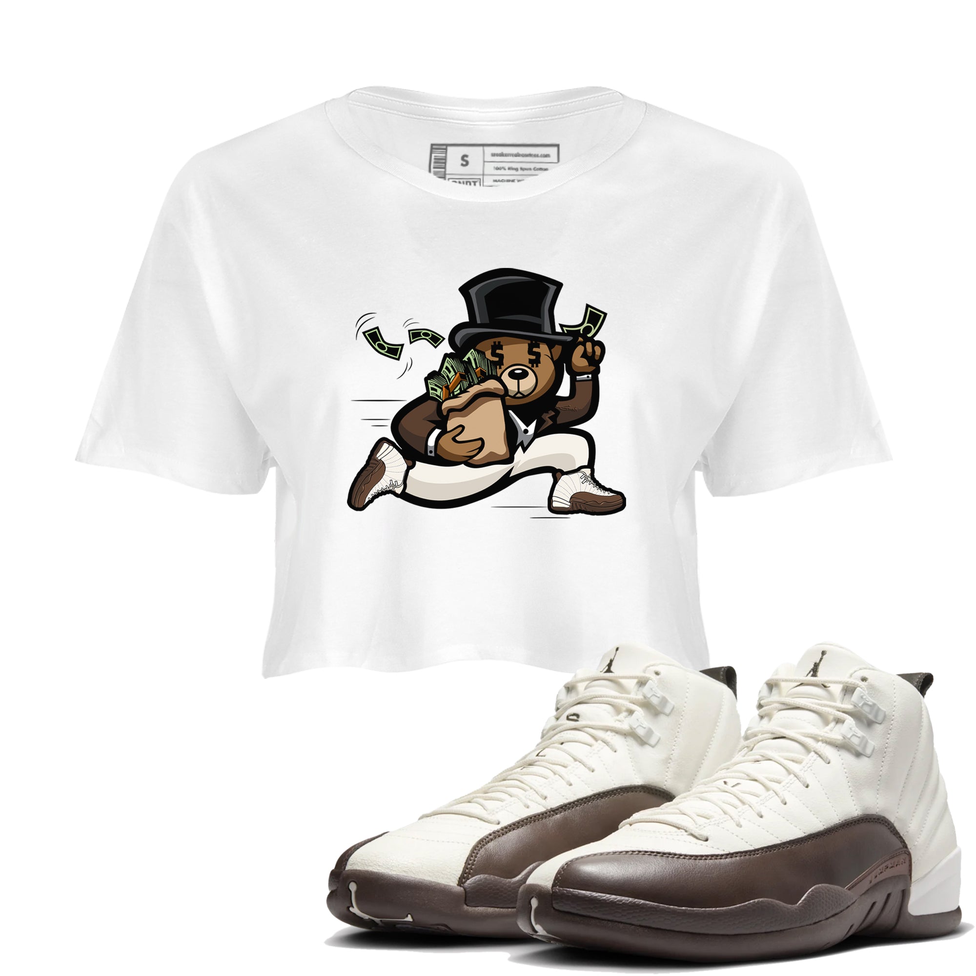 Bear Steals snkmatch Women's Top - Air Jordan 12 Baroque Brown