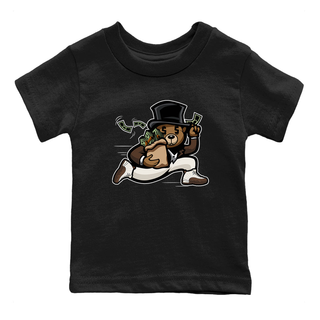 Bear Steals snkmatch Tees Kids - Air Jordan 12 Baroque Brown