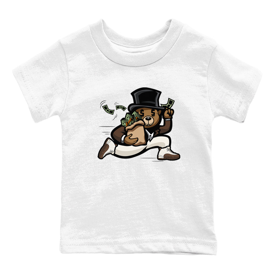 Bear Steals snkmatch Tees Kids - Air Jordan 12 Baroque Brown