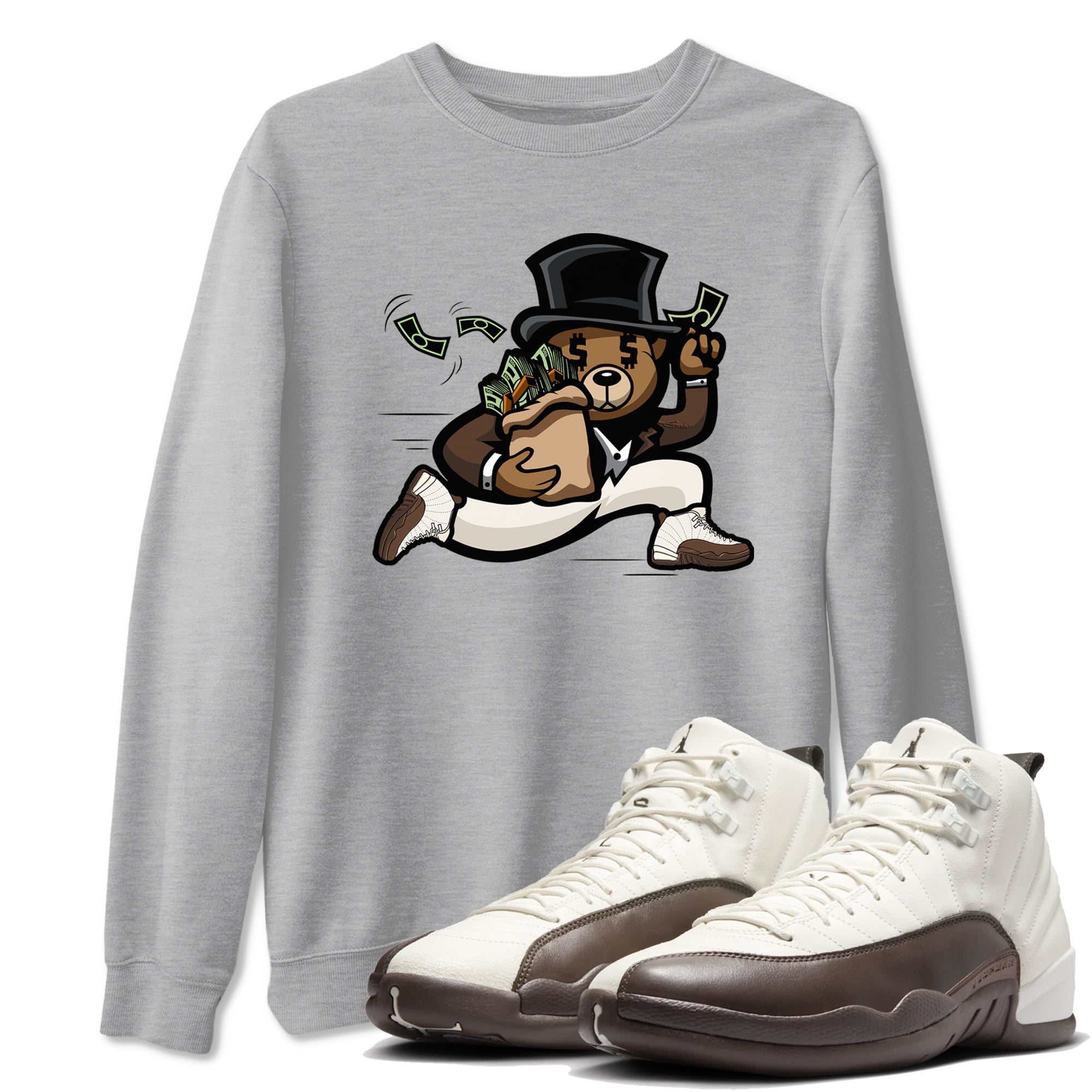 Bear Steals snkmatch Tees - Air Jordan 12 Baroque Brown