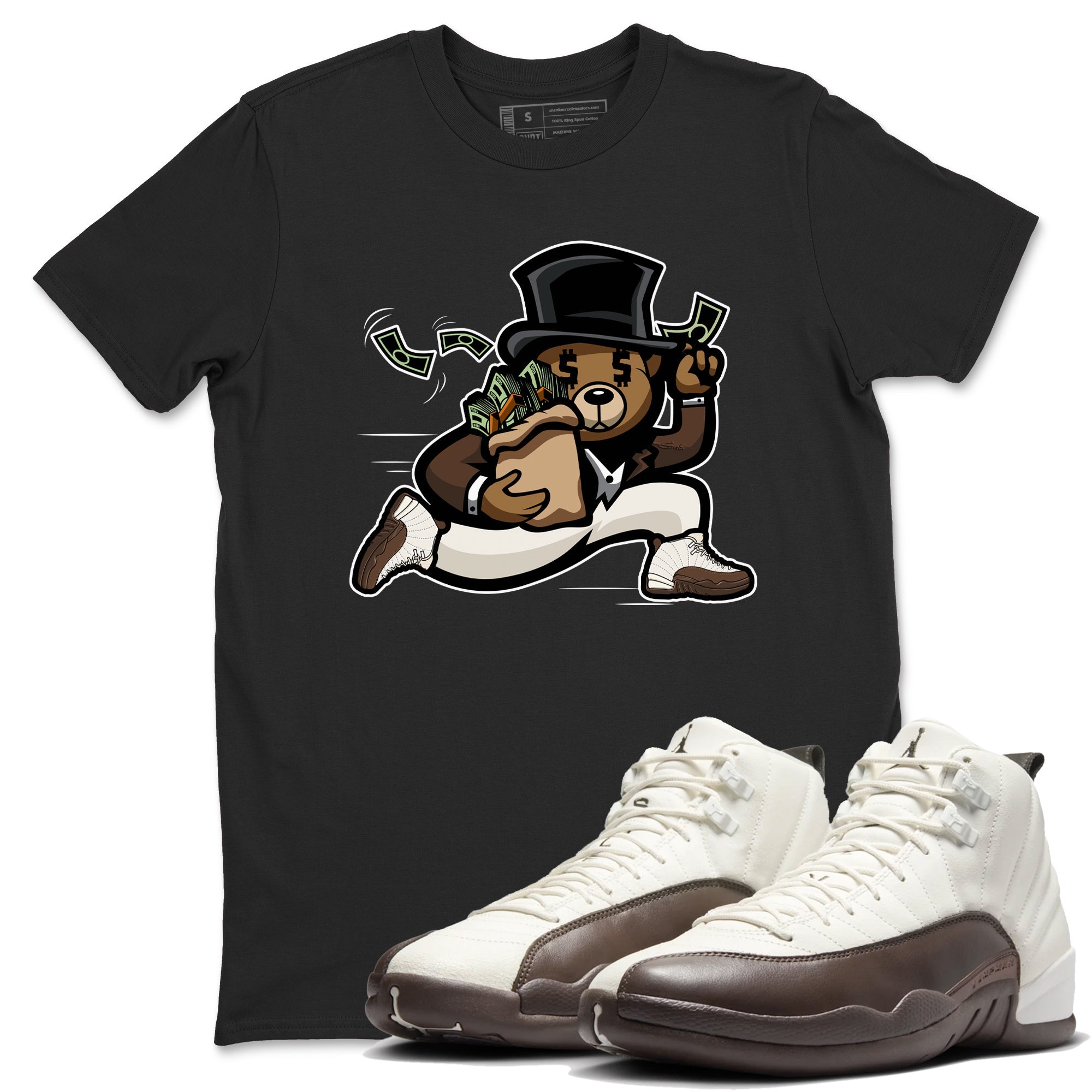 Bear Steals snkmatch Tees - Air Jordan 12 Baroque Brown