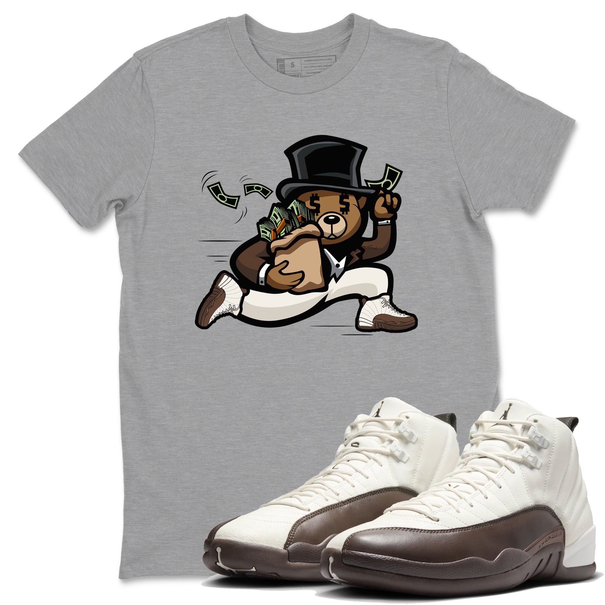 Bear Steals snkmatch Tees - Air Jordan 12 Baroque Brown