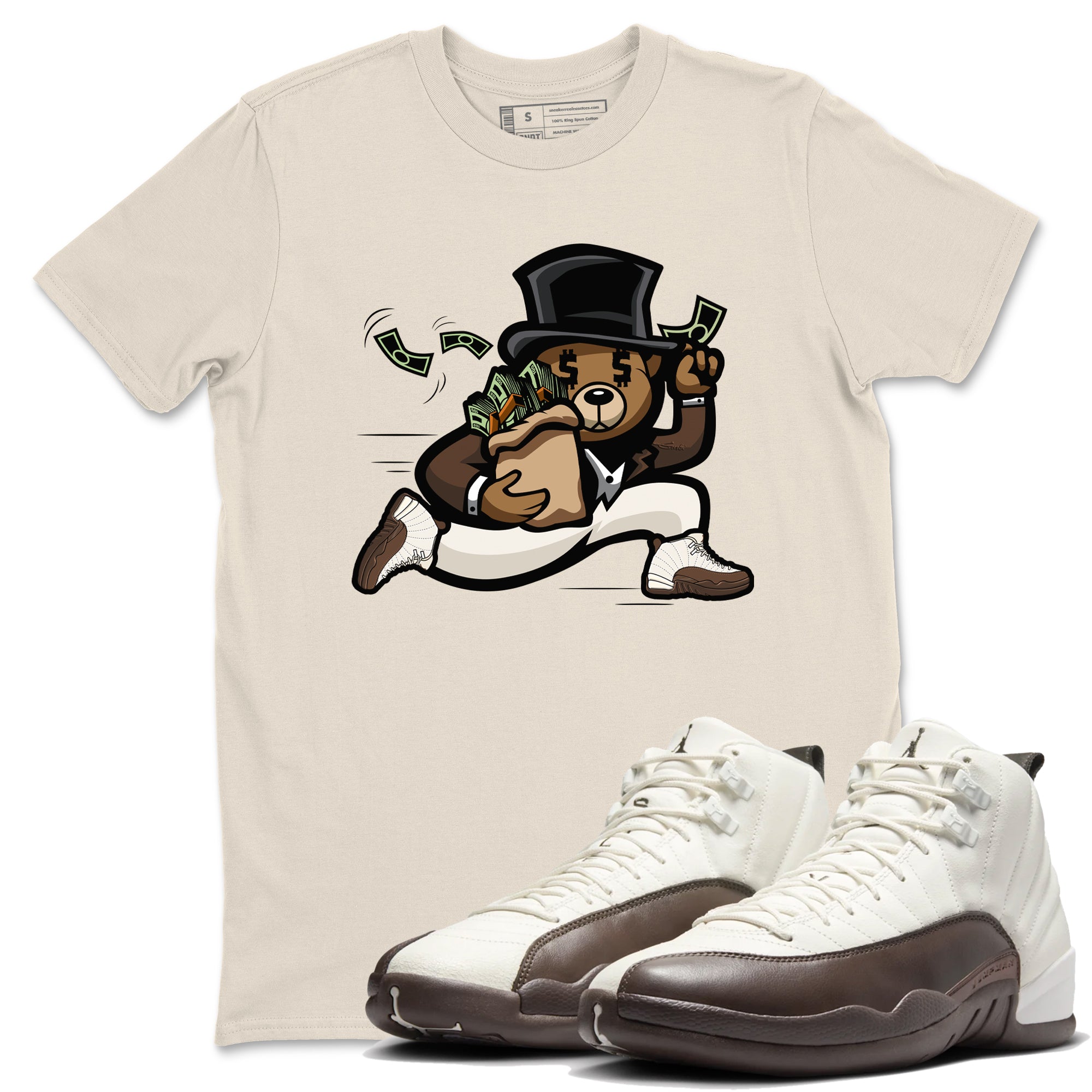 Bear Steals snkmatch Tees - Air Jordan 12 Baroque Brown