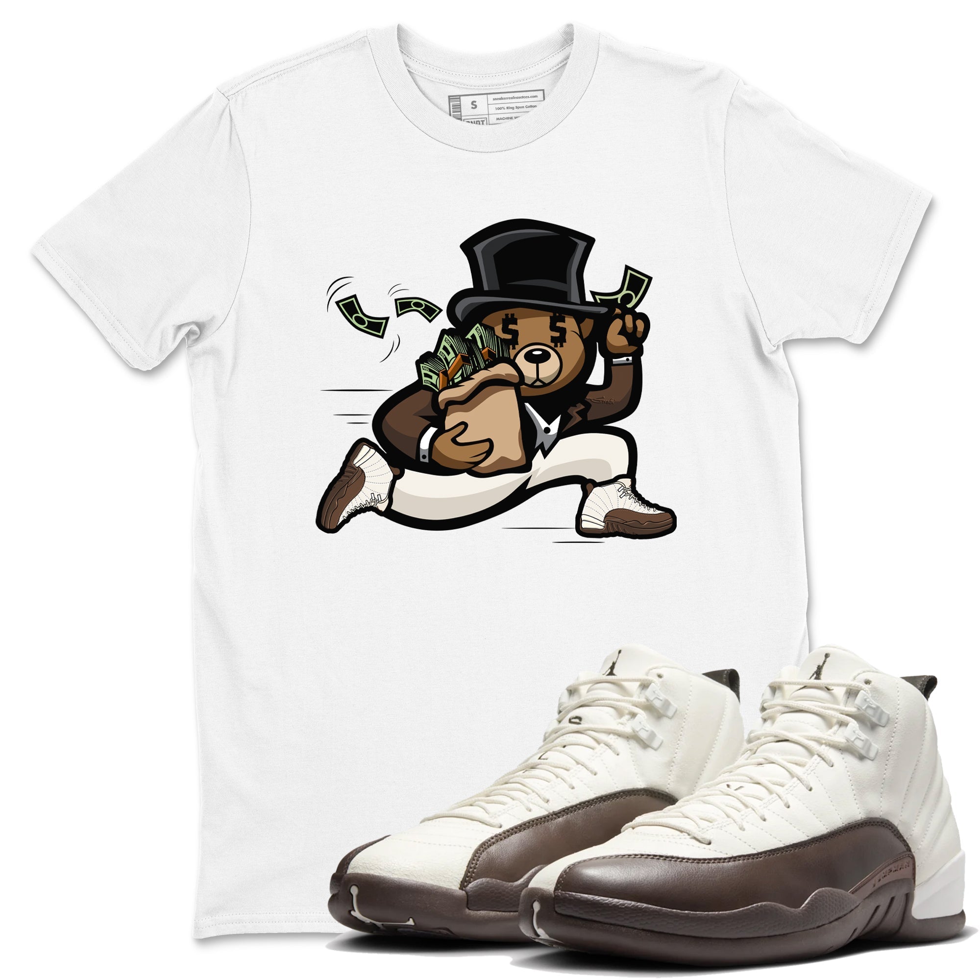 Bear Steals snkmatch Tees - Air Jordan 12 Baroque Brown