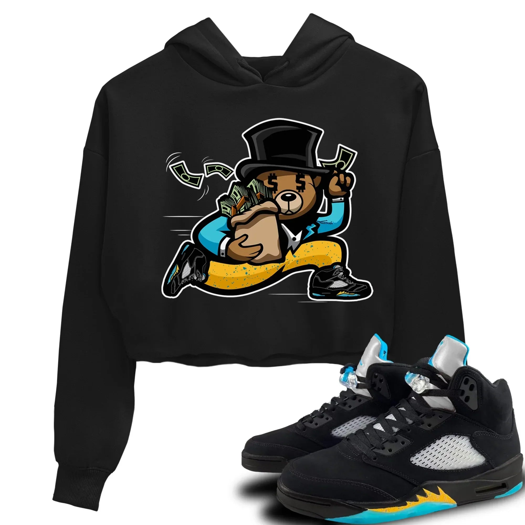 Bear Steals Women's Tops - Air Jordan 5 Aqua