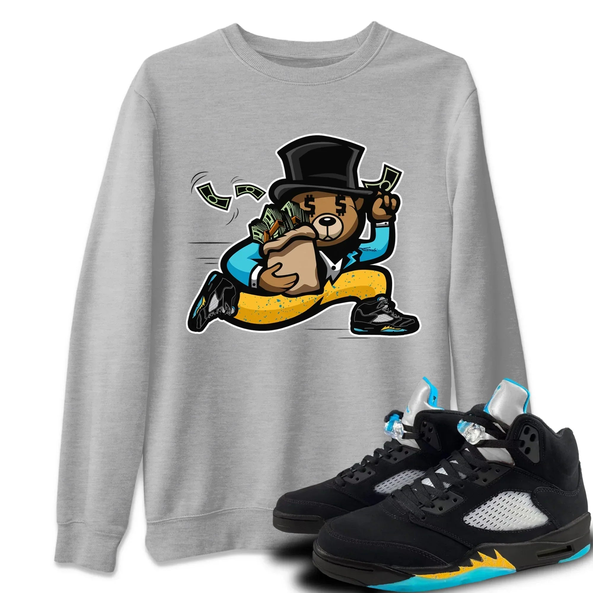 Bear Steals Unisex Tops - Air Jordan 5 Aqua