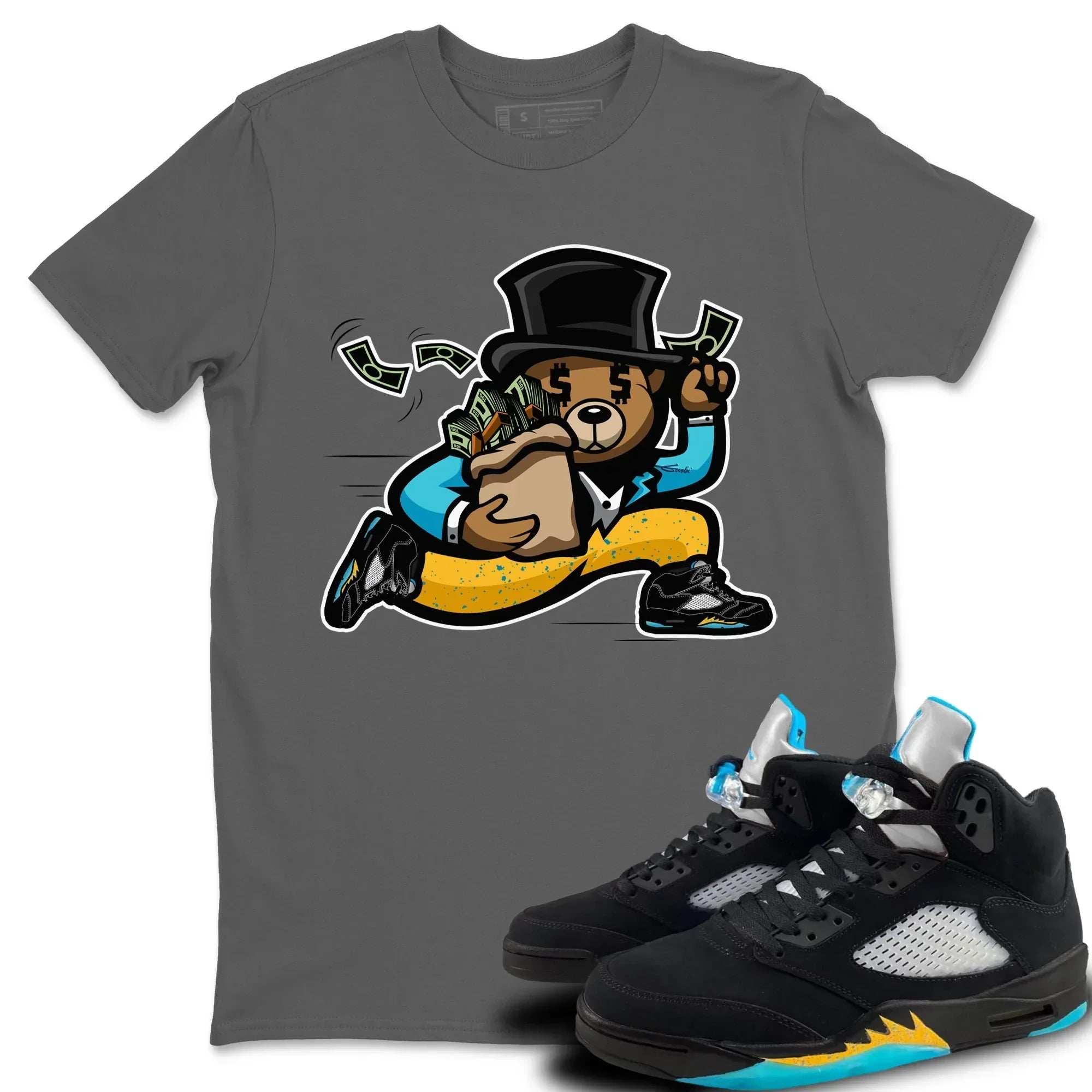 Bear Steals Unisex Tops - Air Jordan 5 Aqua